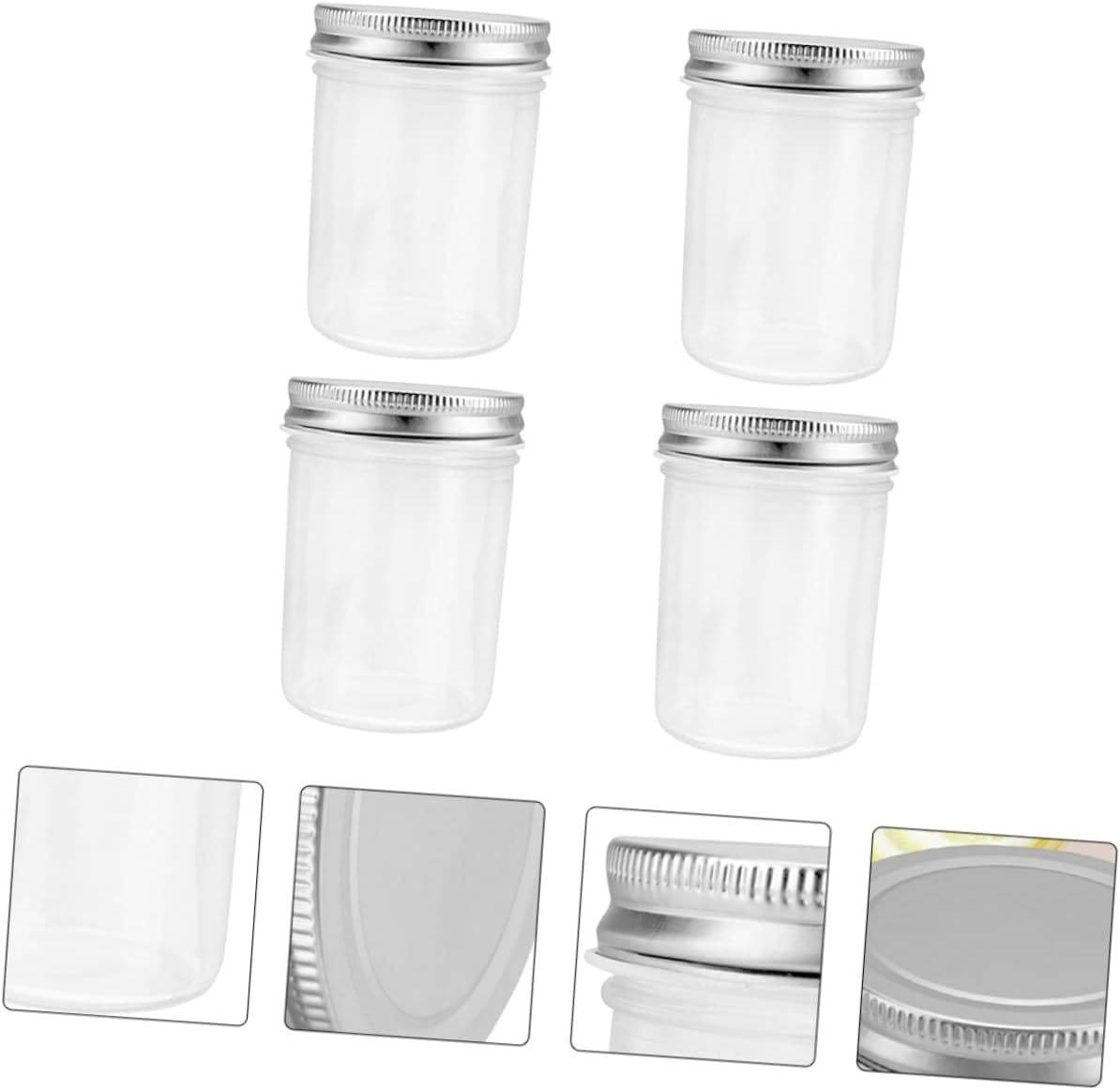 CIYODO 4Pcs Glass Sealing Jars for Home Food Storage Multi-Functional Sealing Containers Wide Mouth for Canned Foods and Sauces image number 3