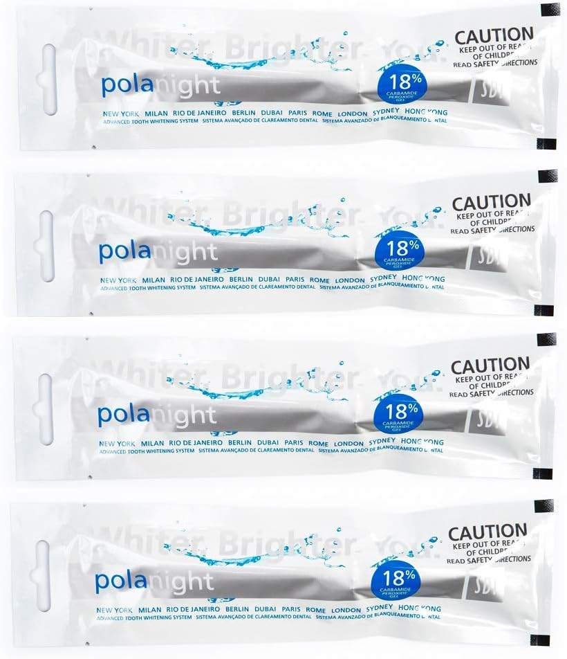 Polanight 18% Carbamide Peroxide 3Gram Teeth Whitening Bleaching Gel | 4 Syringes | Shade Guide and Instructions image number 2
