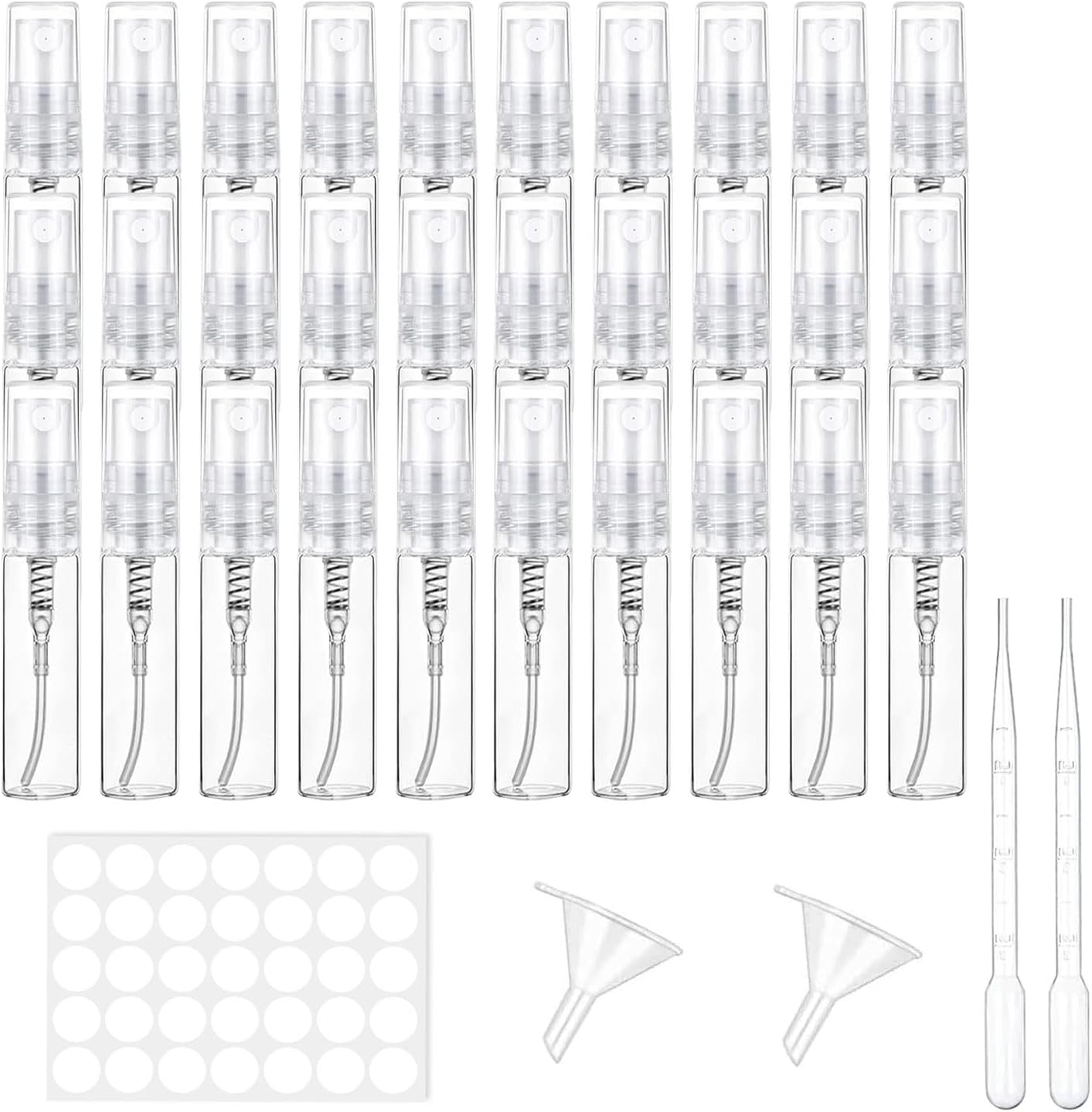 Voarge Travel Spray Bottles Perfume Dispenser Mini Spray Bottle for Perfume, Body Care Liquid, Cosmetics (30 Pieces, 5 Ml)