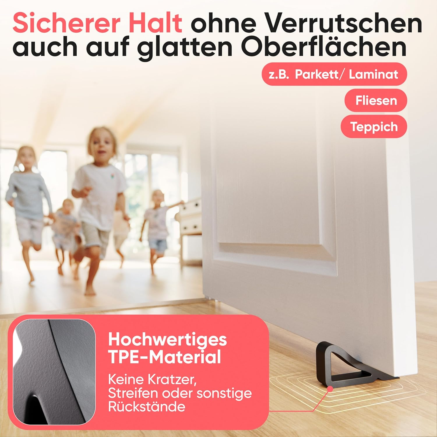 Loumaxx Window Stopper for Airing - Door Wedge - the Allrounder in Window Wedges and Door Stopper Floor - Window Stopper Rubber - Pack of 2 in Black image number 1