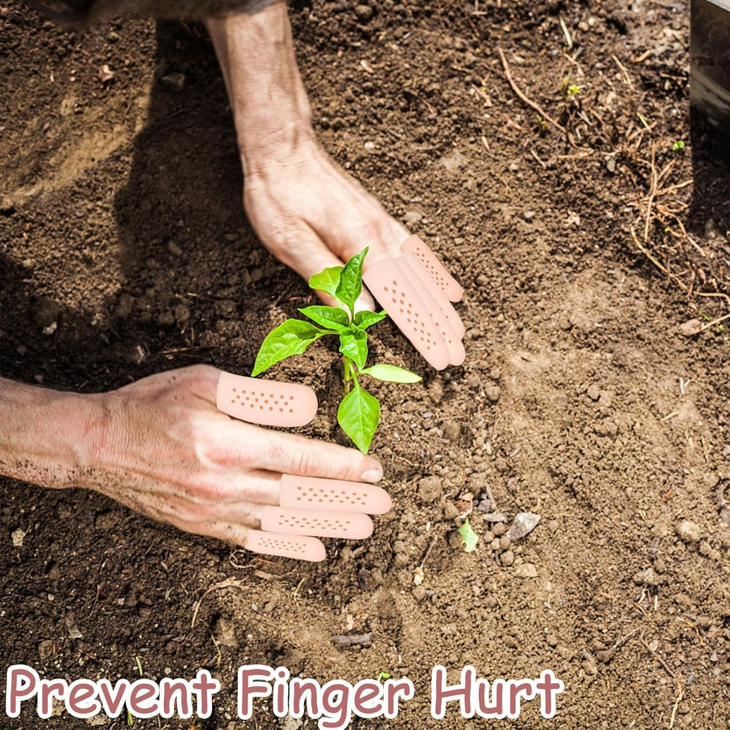 Gel Finger Protectors, 16Pcs Silicone Gel Covers with Air Holes, Breathable Arthritis Protection, Gardening Work, Sports Protection image number 3