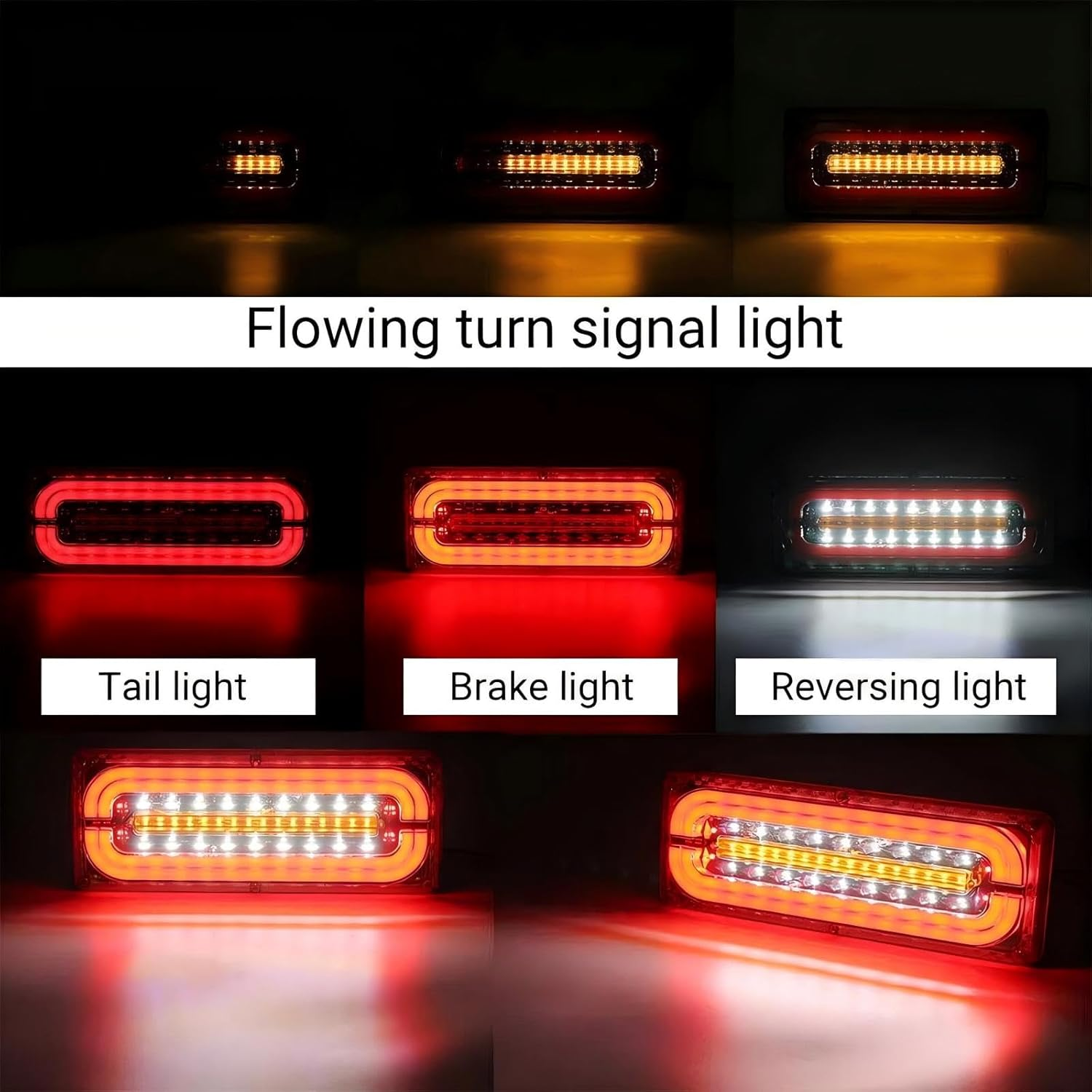 2 Pack LED Car Truck Tail Light, Rear Light, Stop Brake Indicator Signal Lamp, Fit for 24V Lorries, Trucks, Trailers image number 6
