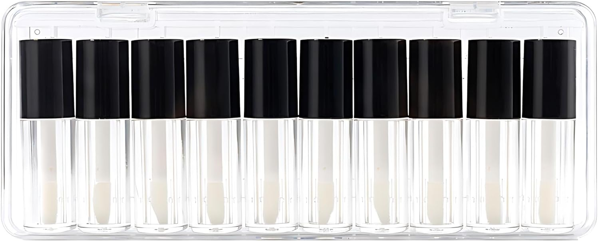 Kzvsiy 10 Pcs Empty Lip Gloss Tubes, 1.2 Ml Mini Refillable Lip Balm & Lip Gloss Containers, Transparent Mini Lipstick Bottles with Black Caps for Samples, DIY Lip Balms, and Cosmetics image number 5