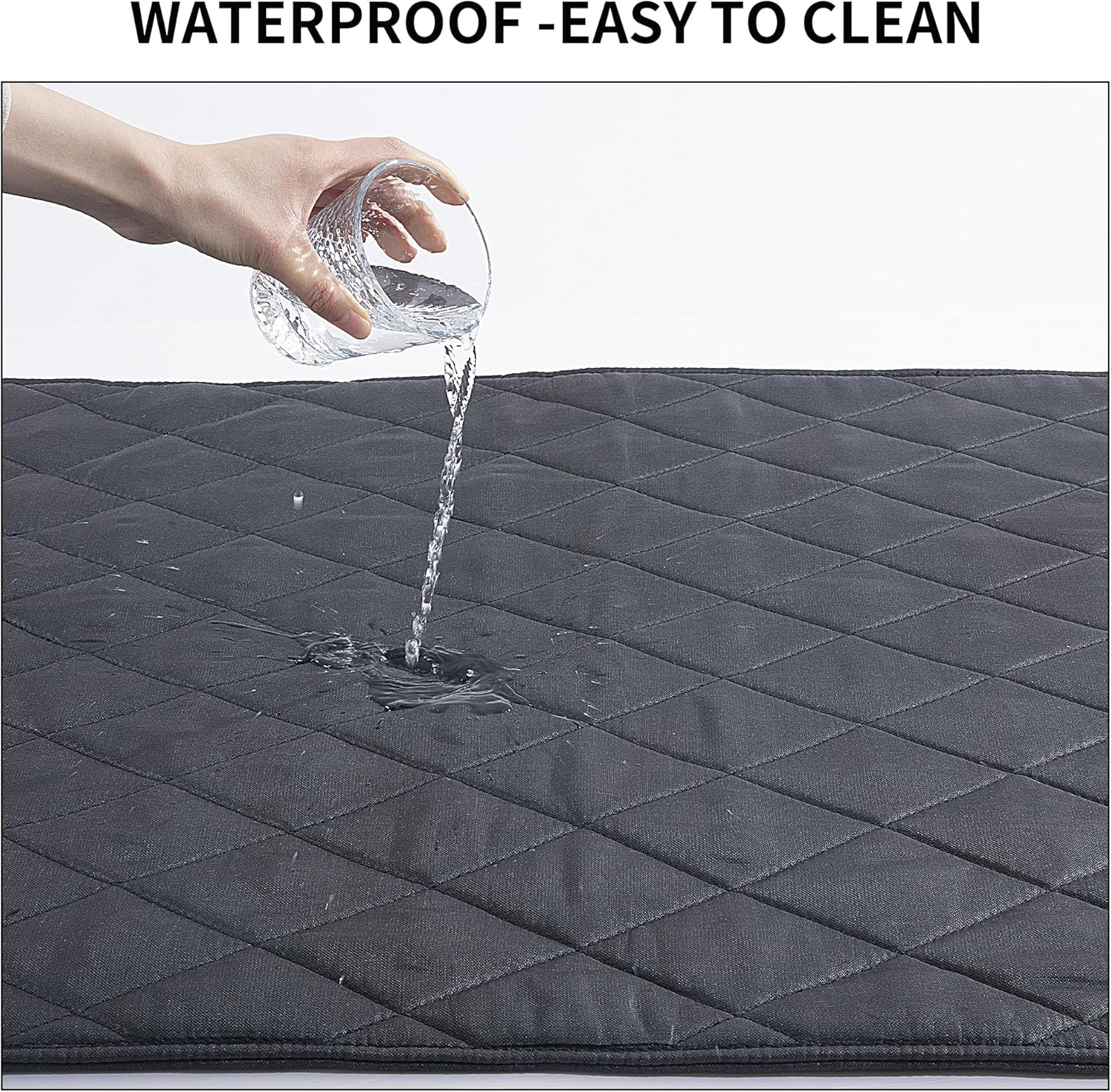 MABOZOO Durable Chew Proof Dog Bed, Tough Indestructible Crate Mat for Aggressive Chewers, Washable Waterproof Pet Bed for Medium Dogs, Black 22X35 In image number 5