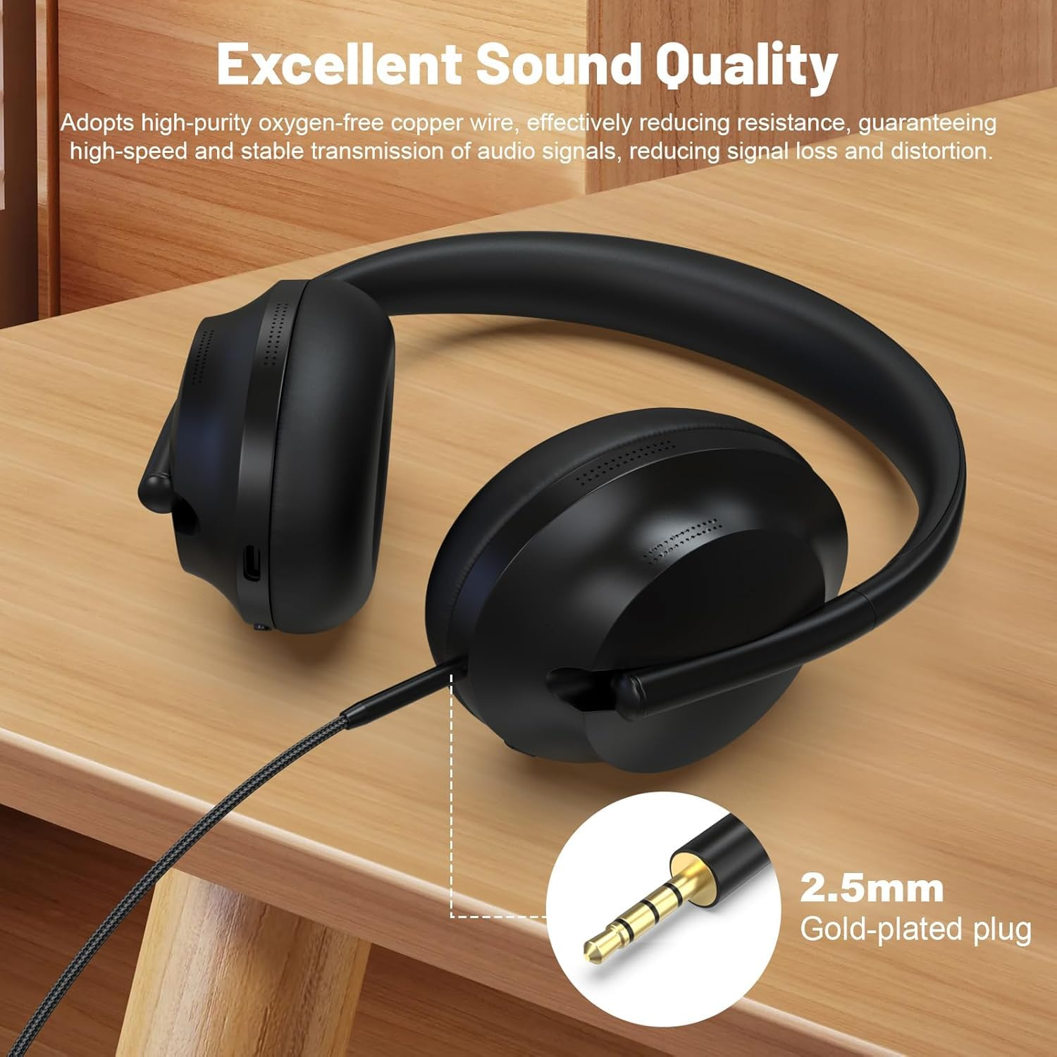 USB C to 2.5Mm Audio Cable &ndash; Compatible with Bose 700, QC25, QC35, QC35 II, QC45 Headphones &ndash; Works with Samsung Galaxy, Google Pixel, and Other USB-C Android Devices-4.6Ft image number 2