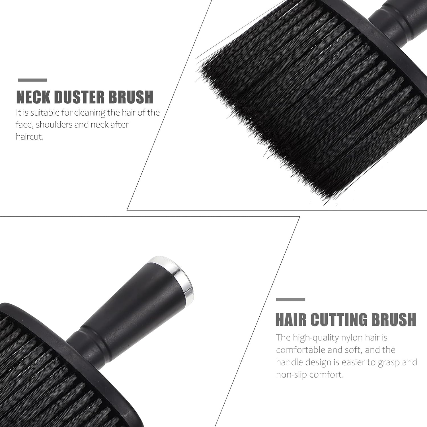 PRETYZOOM Neck Duster Brush for Hair Salon Broken Hair Brush Soft Bristles Neck Cleaning Tool for Facial Removal image number 3