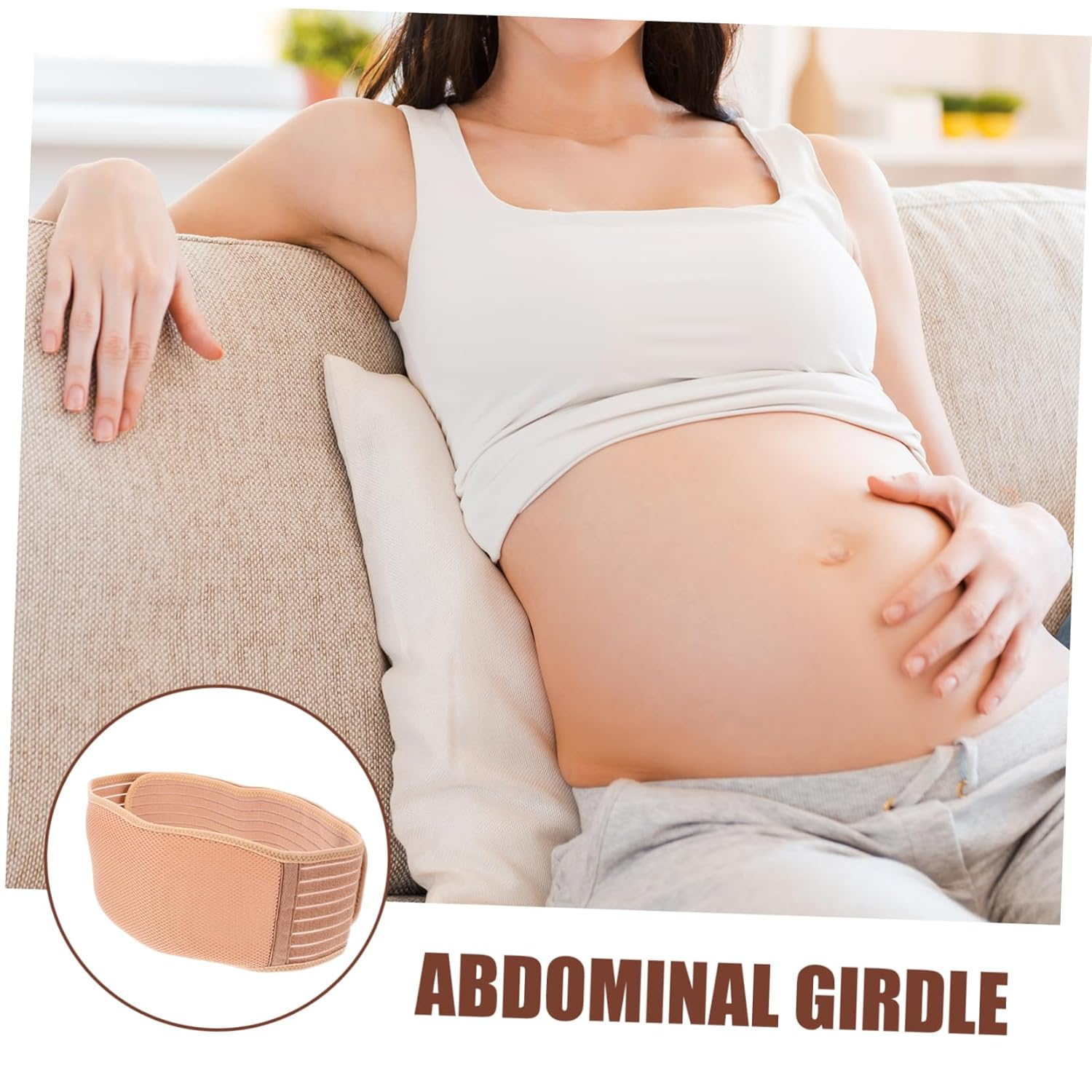 Maternity Belt Strap Pregnancy Belly Support Belly Pregnancy Belt Adjustable Waist Support for Women image number 4