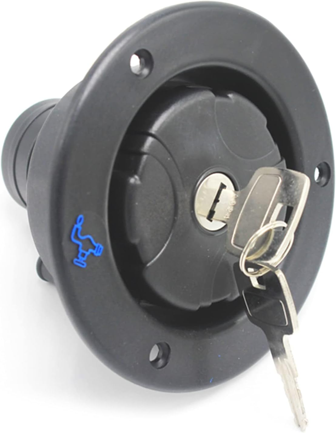 RV Fresh Water Locking Cap, Water Inlet, Gravity Water Inlet Filler Cap with 2 Keys, Plastic Leak Proof Caravan Locking Universal Equipment for RV Caravan Camping Trailer Motorhome image number 4