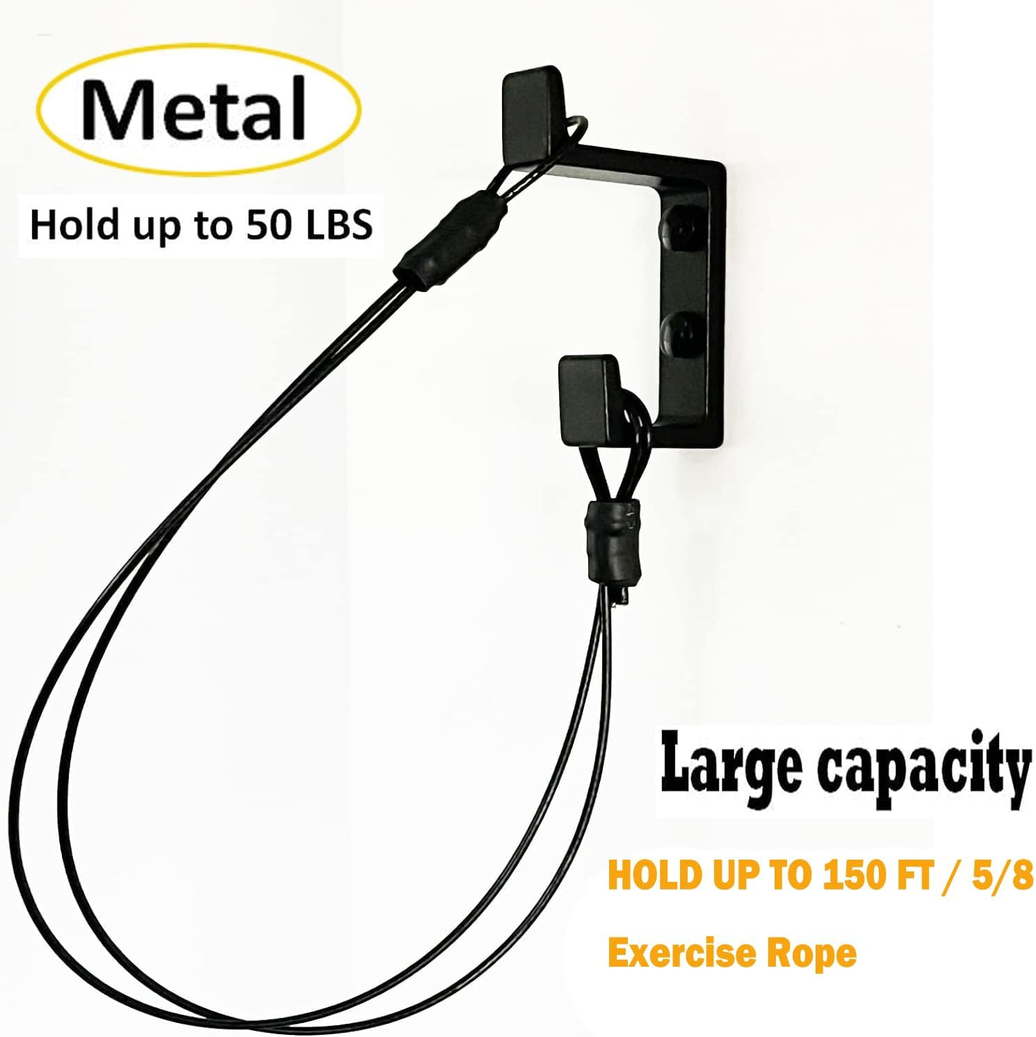 Pmsanzay Exercise Rope Storage Hanger, Wall-Mounted Heavy Duty Metal Battle Rope Storage Hook Bracket,Rope Storage Rack for Exercise Rope Battle Rope in Home Gym or Commercial Gym image number 2