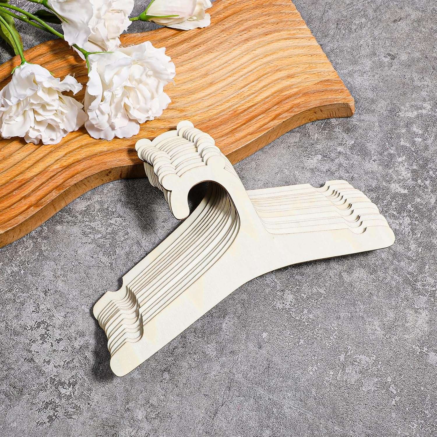 15 Pcs Wooden Baby Clothes Hangers, 9 Inch Baby Pant Hanger Ganchos Para Ropa De Bebe, Newborn Child Hangers for Nursery Kids Coats, Pants and Jackets image number 1