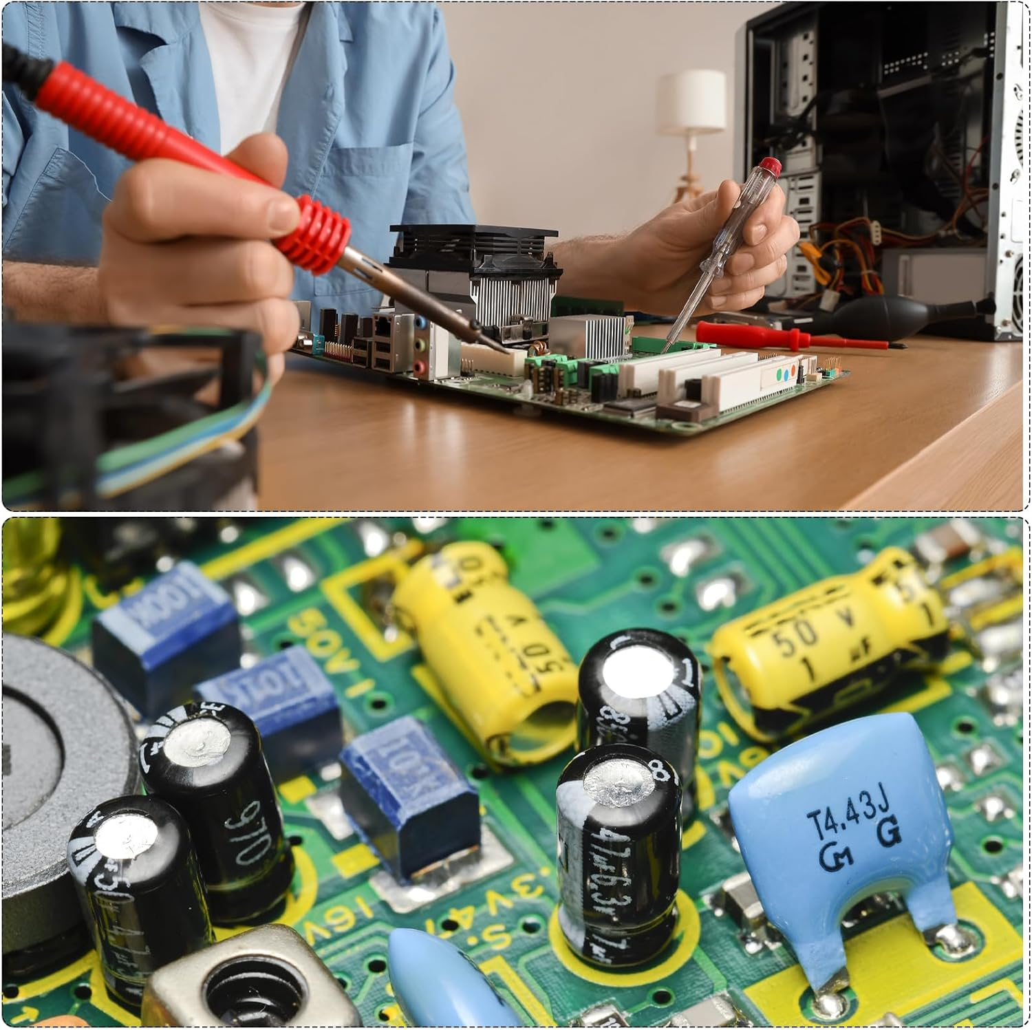 Uxcell 470Uf 50V 10X17Mm Electrolytic Capacitor, Radial Leads Aluminum Capacitors for Tvs, LCD Monitor, VCD, 18Pcs image number 1