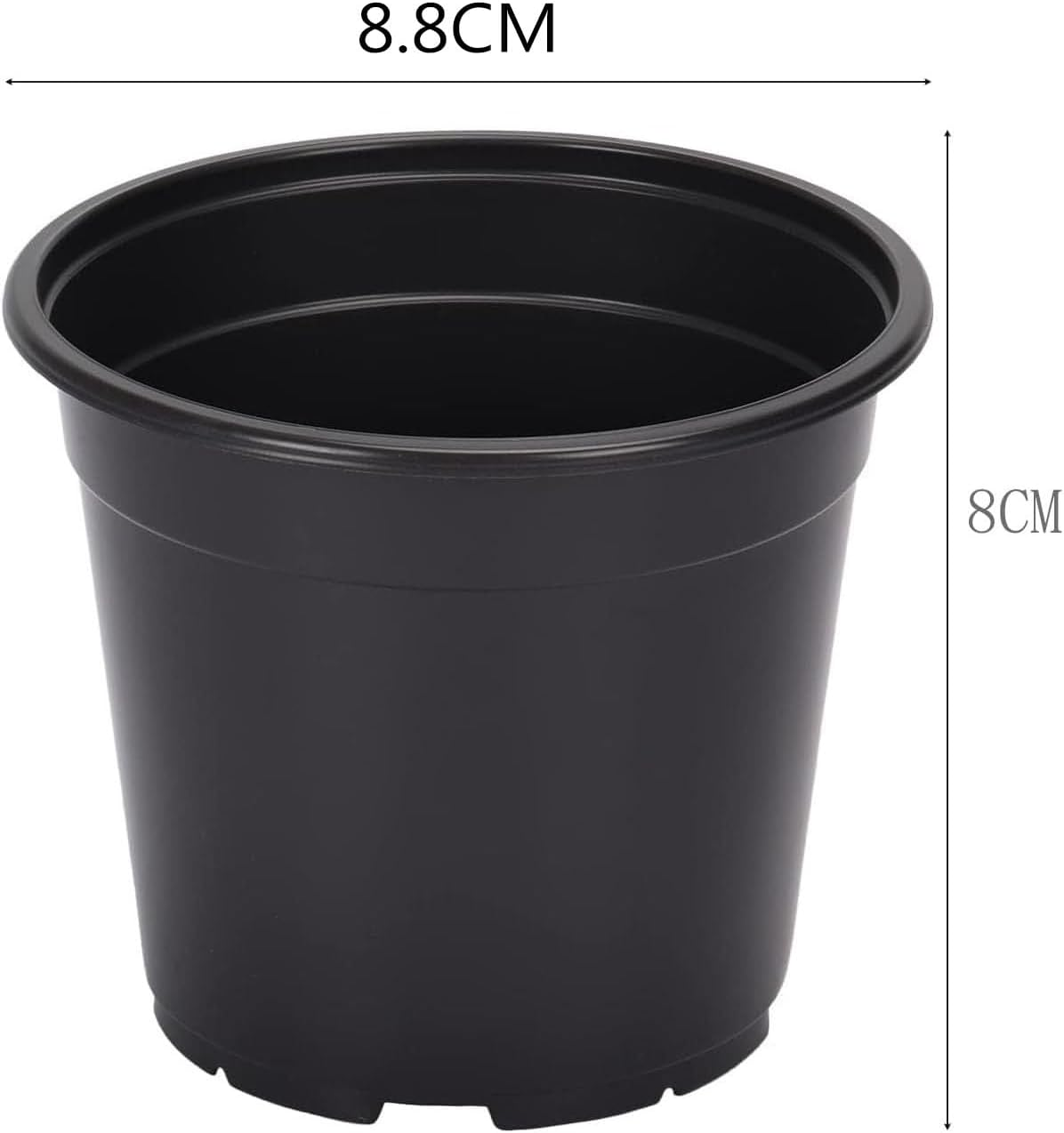 20 Pack Small Nursery Pots,Black Thick Seedling Pots,Plant Pots with Drainage Holes for Indoor Outdoor,Plants Decorative Planters for House Plants image number 4