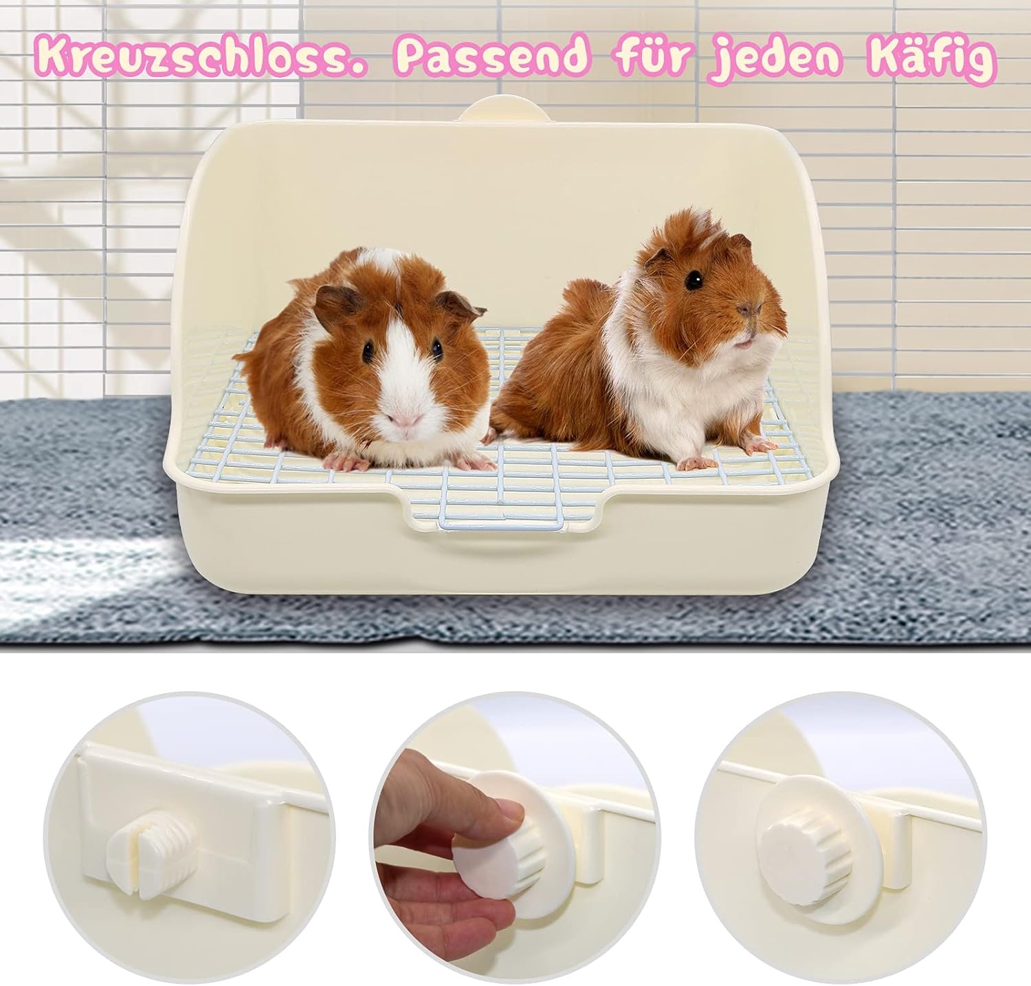 HYLYUN Rabbit Toilet Corner Toilet House Rabbit Cage Cat Litter Tray with Durable Shovel for Small Animals Rabbits Guinea Pigs White image number 5