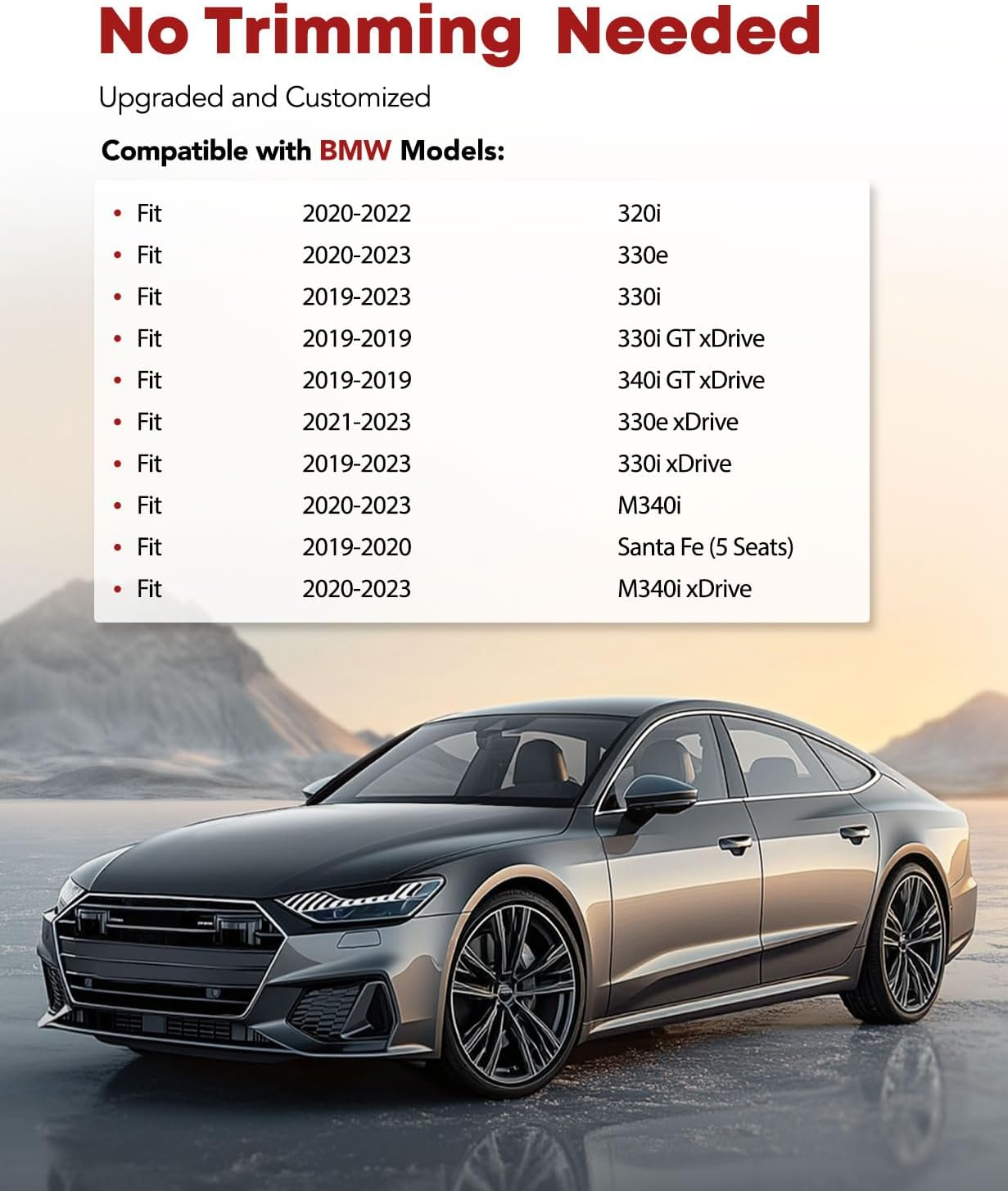 YHTAUTO Floor Mats Fit 2019-2025 BMW 3 Series, TPE All Weather Car Mats Waterproof Anti-Slip Odorless Floor Liner, Interior Car Accessories Front & 2Nd Row Liner image number 3