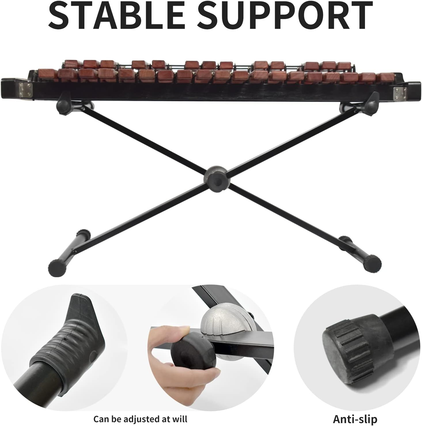 Voodans 32 Note Xylophone Professional Wooden Glockenspiel Xylophone with Mallet and Adjustable Stand