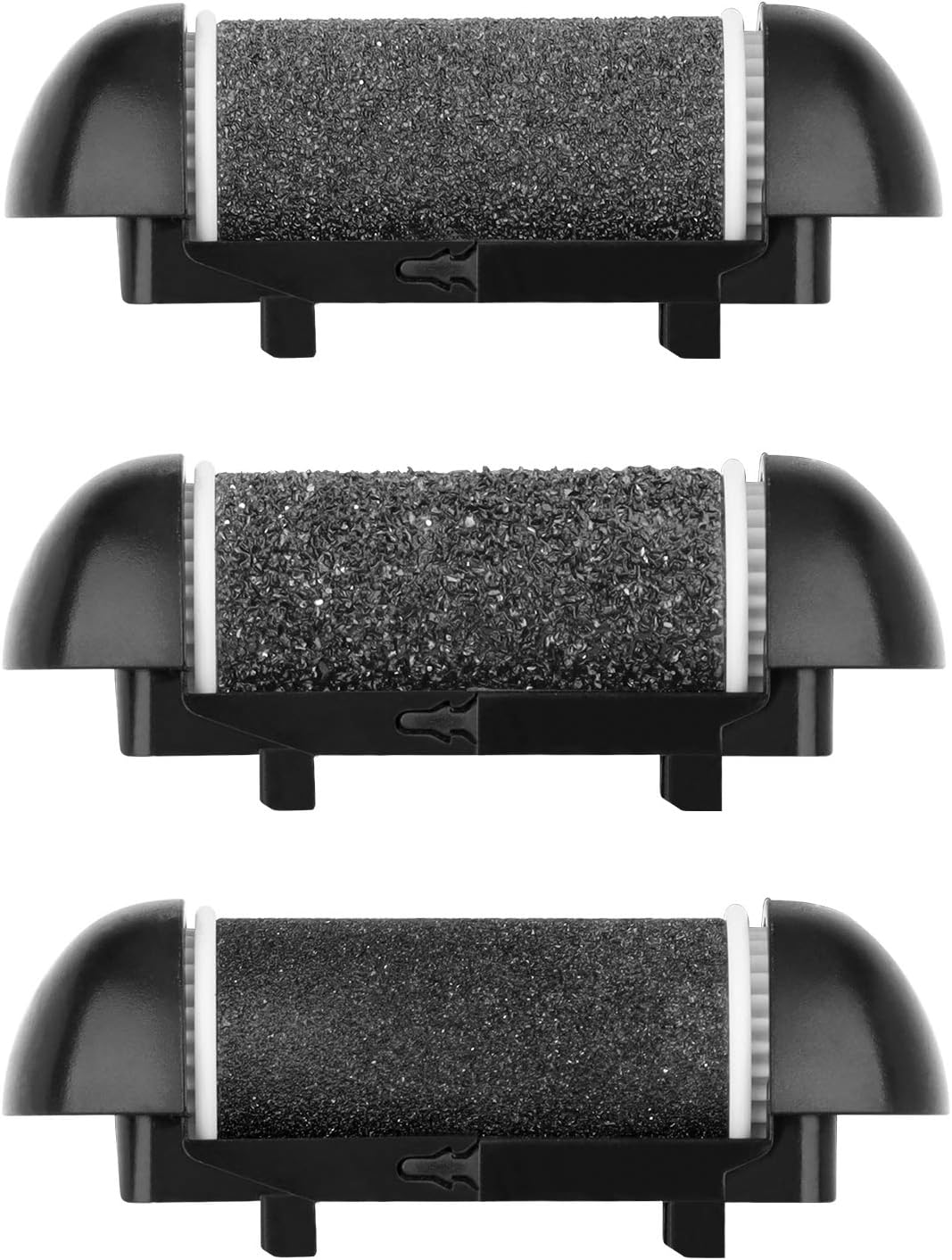 Electric Pedicure Device Replacement Roller Heads,Elmchee 3 Different Mineral Stone Professional Feet Care Perfect Grinding Heads Pack of 3 (Grey)