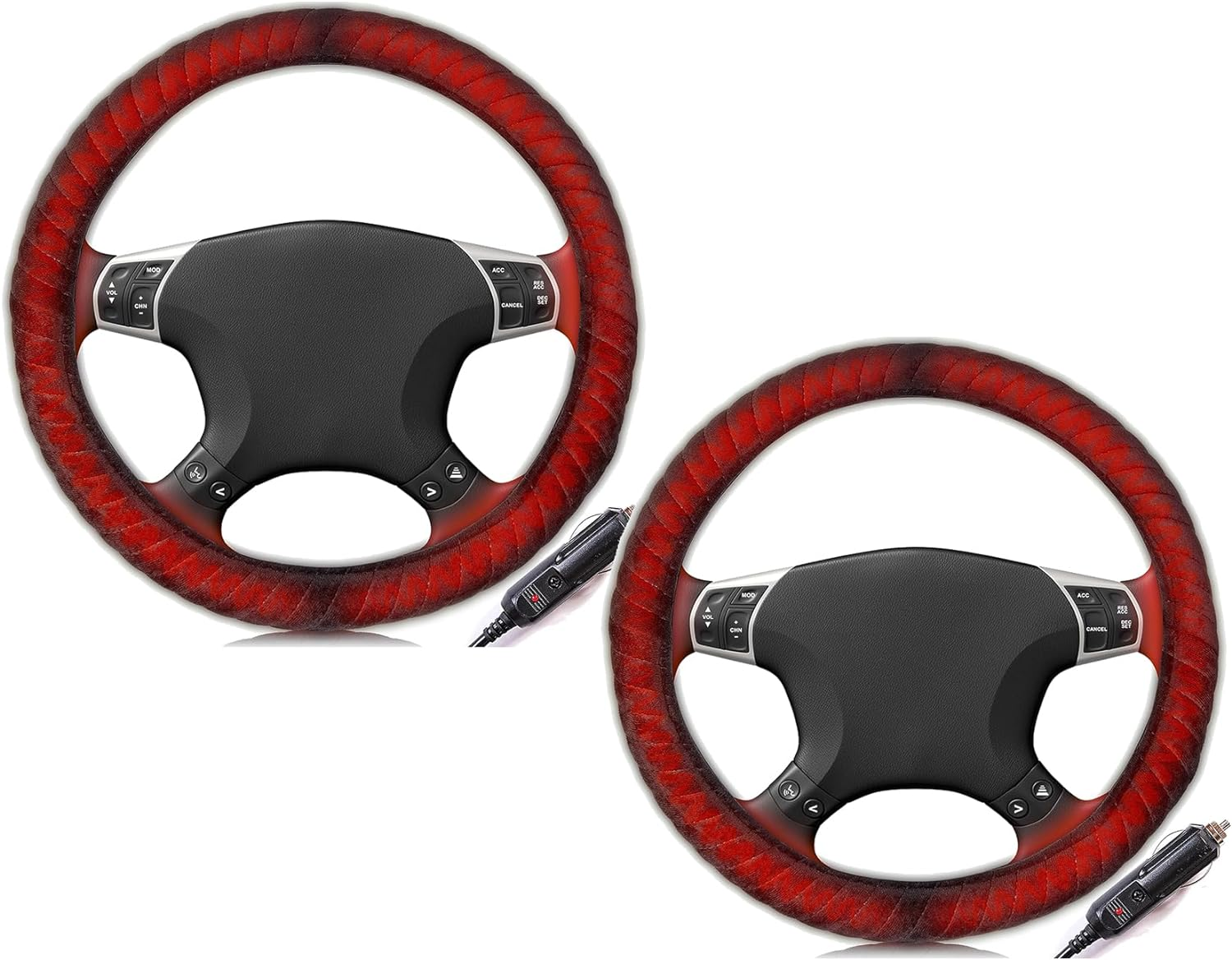 ZONETECH Car Steering Wheel 12V Heated Cover - Automotive Hand Warming Protector, Rapid Heating Universal Fit Wheels for Vehicles, Trucks, Vans, Suvs image number 3