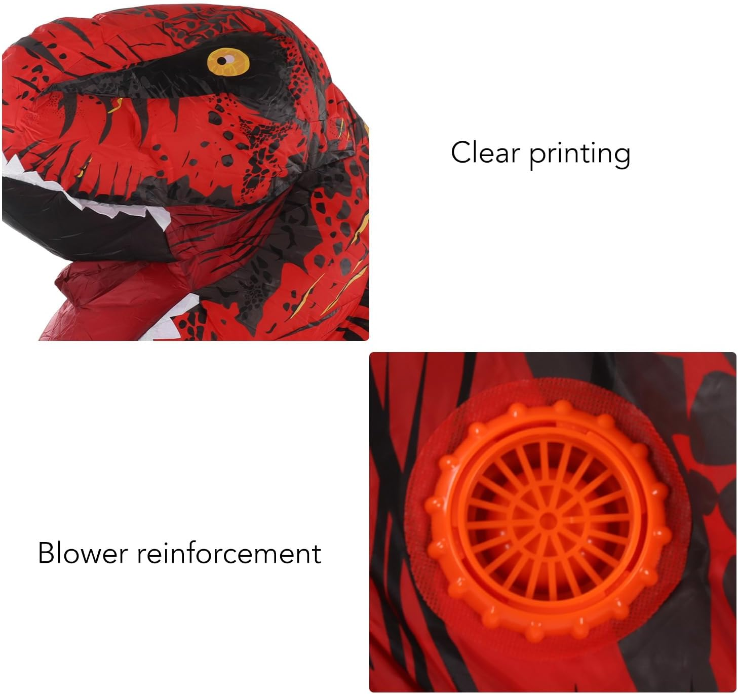 Inflatable Dinosaur Costume for Kids, Halloween Inflatable T-Rex Costume, Blow up Trex Costume, Halloween Costumes for Boys Girls, Funny Party Cosplay Fancy Dress Costume (Red) image number 3