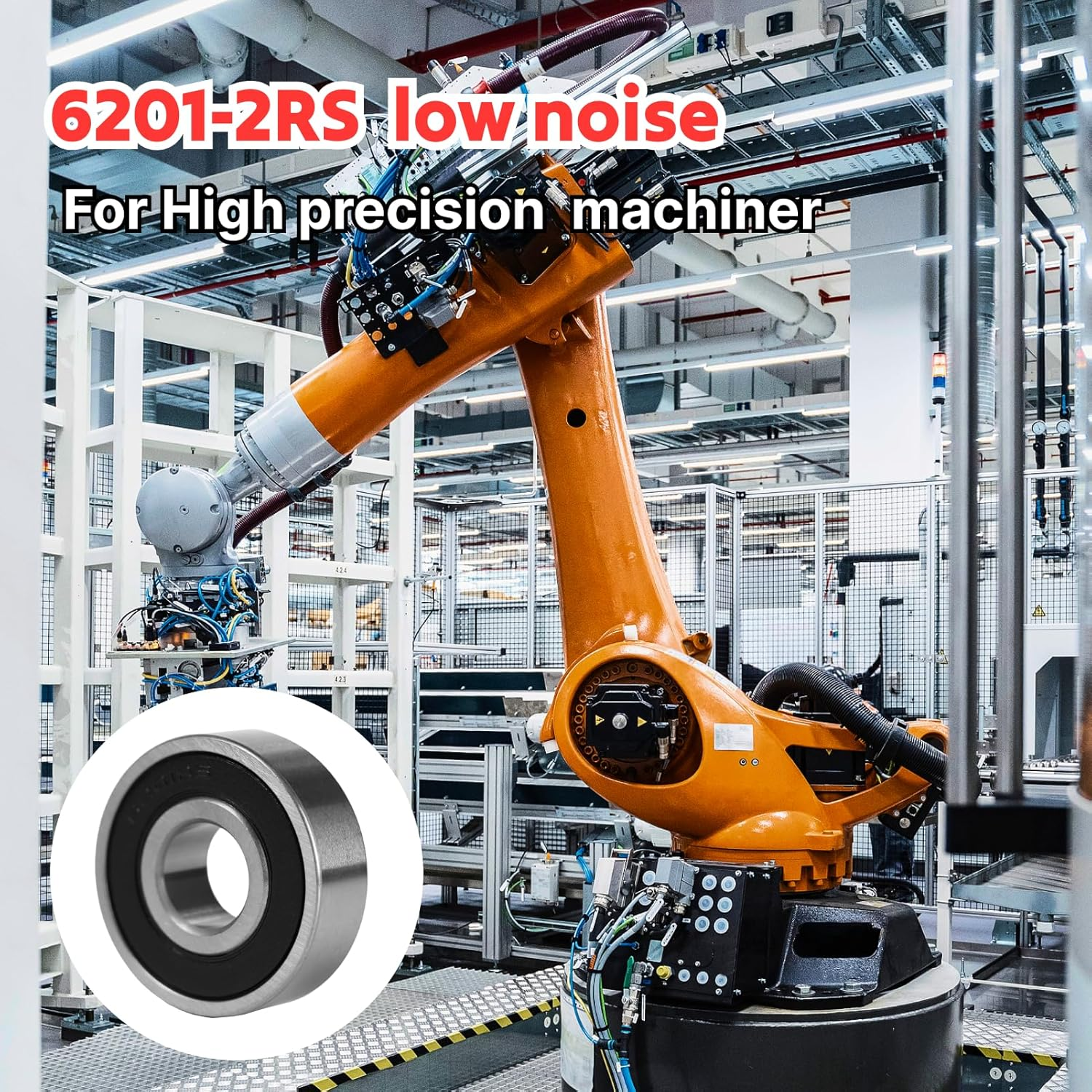 6201-2RS Deep Groove Ball Bearings 12Mm X 32Mm X 10Mm &mdash; Carbon Steel, Double Sealed, Low Noise, Smooth Rotation Bearings for Motors, Machinery & Tools, 4 Pack image number 2