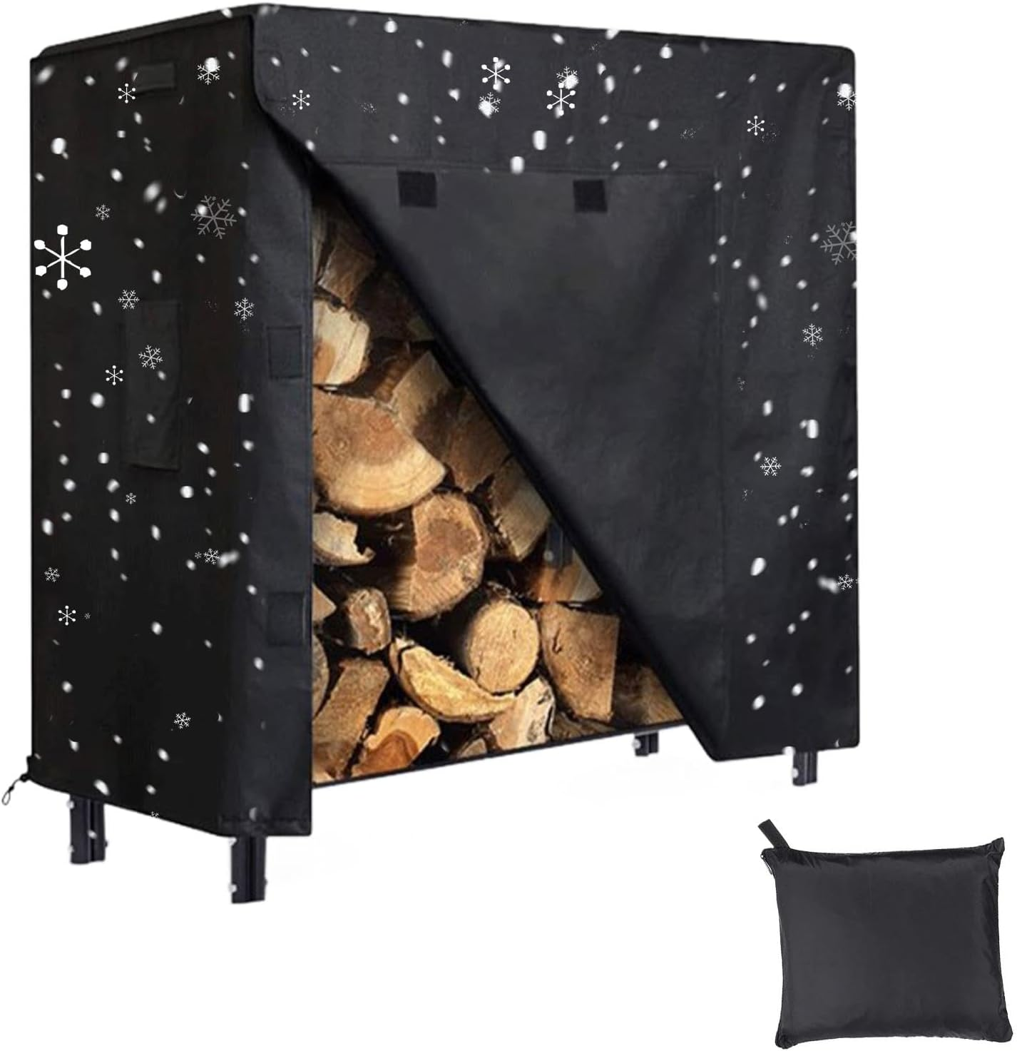 Firewood Rack Cover,Oxford Fabric Firewood Rack Cover Heavy Duty Log Rack Cover | Adjustable Protection Cover Weather Resistant Windproof Outdoor Supplies for Wood