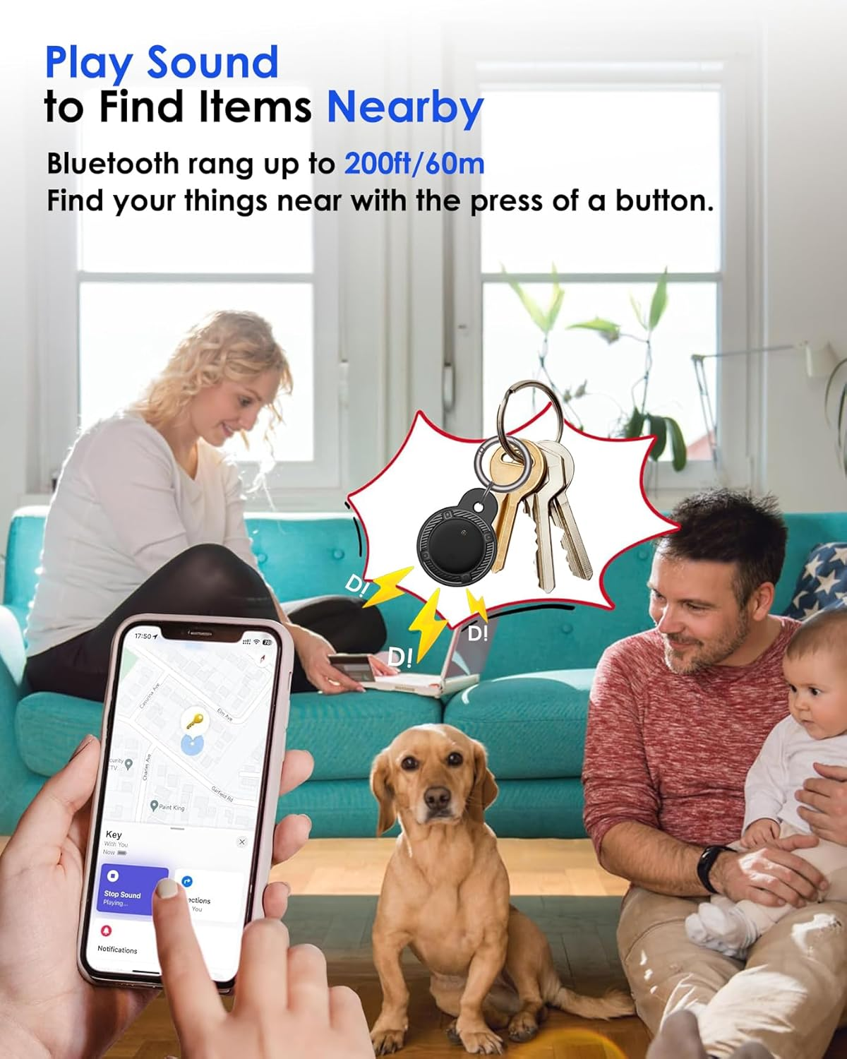 4-Pack Airtags with Holder, VISOOP Smart Bluetooth Tracker Works with Apple Find My(Ios Only), Key Finder Item Locator for Pets/Keys/Bags/Luggage Suitcases, Replaceable Battery Waterproof-Black+White