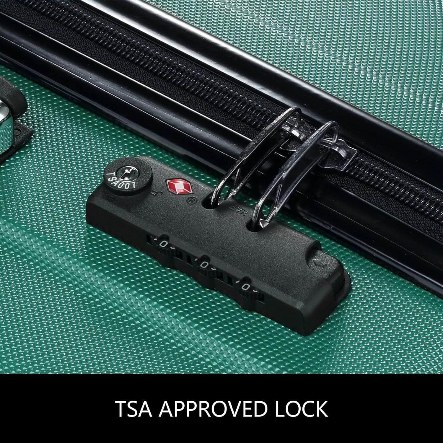 2 Piece Luggage Set Carry on Travel Suitcases Cabin Hard Shell Case Lightweight with Wheels Green image number 2