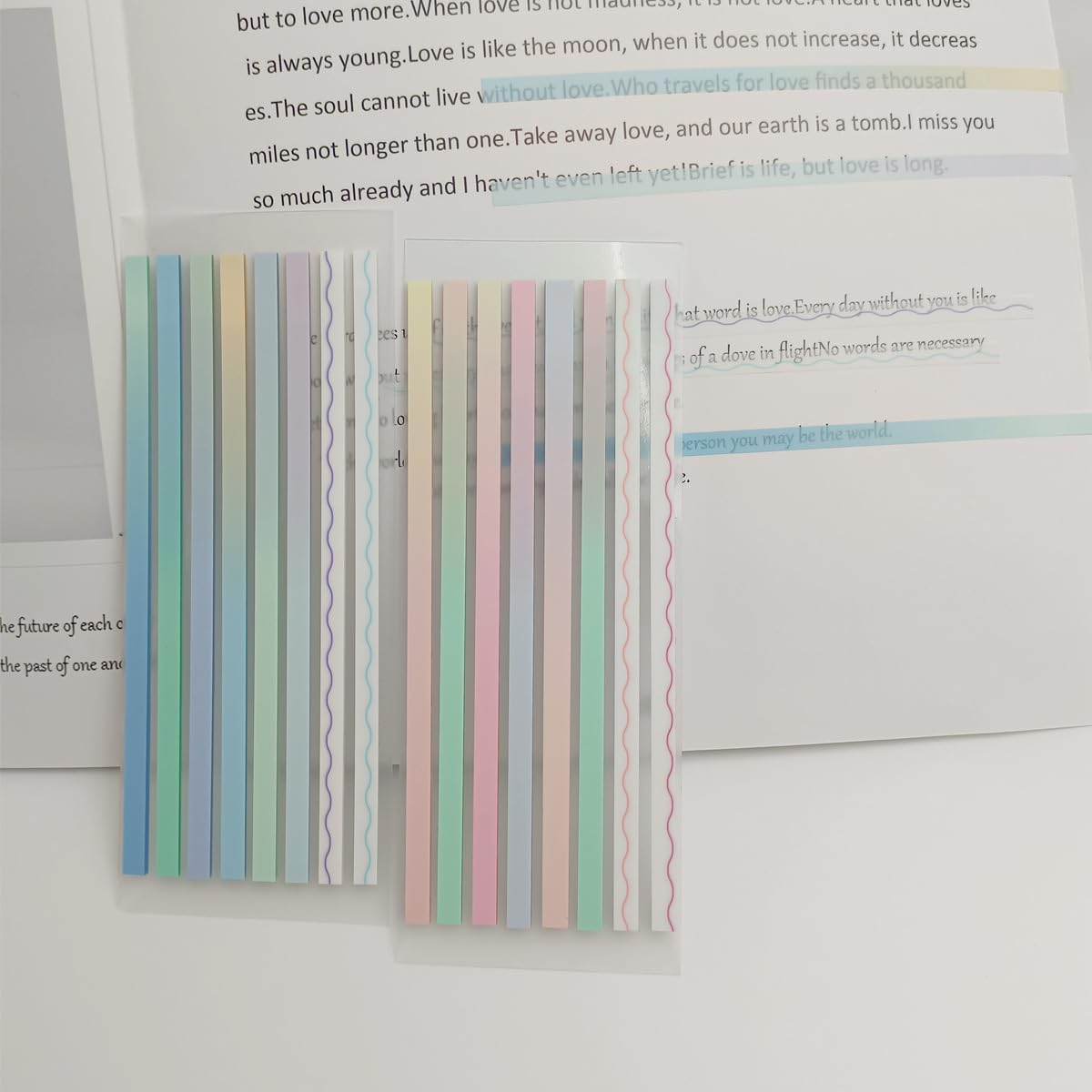 Newplenty Multi-Colored Sticky Notes Set, 1320 Pieces, Transparent, Waterproof, Self-Adhesive Strips, Long Adhesive Strips, Office, School, Bible Marker image number 1