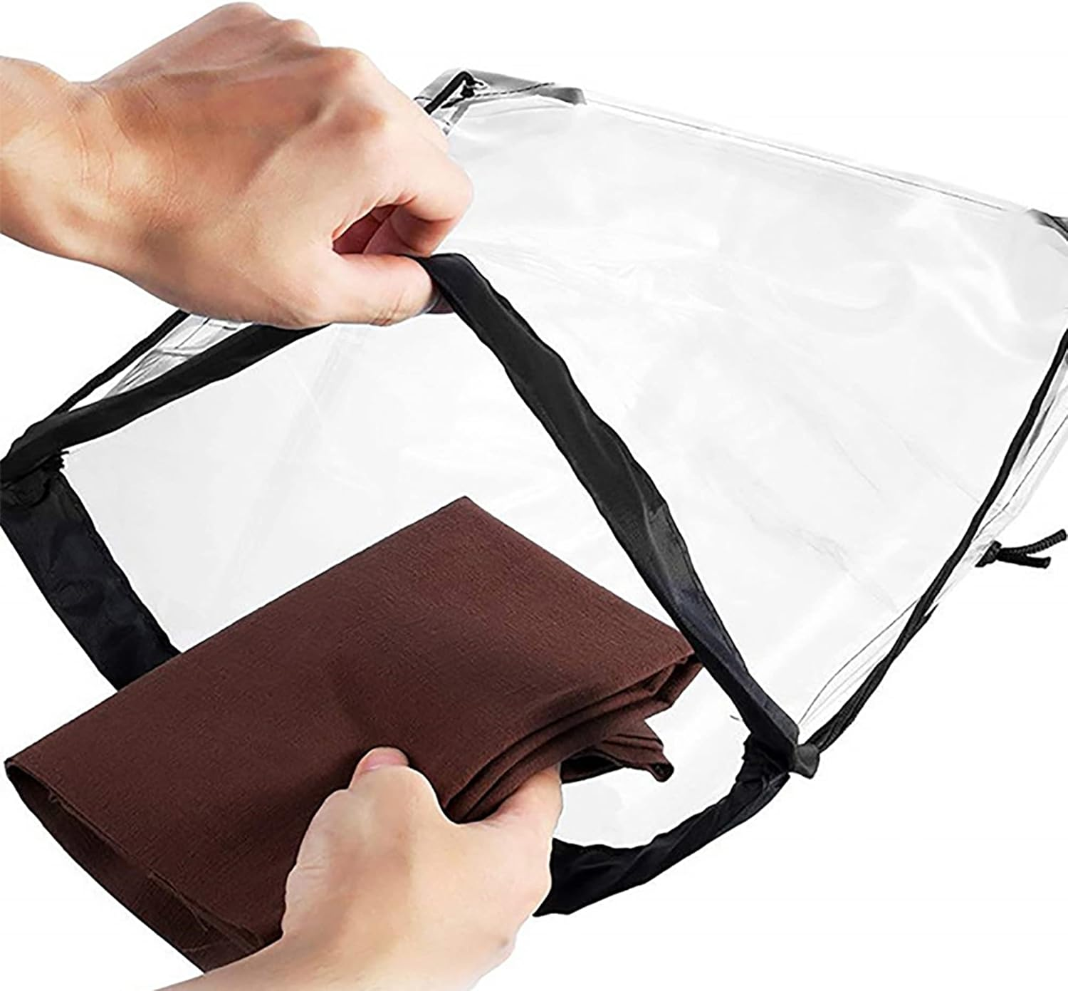 IRYNA Drawstring Gym Bag, 1Pcs Drawstring Gym Sack Sports Bag, Clear Drawstring Bag, Waterproof Sports Backpack String Swim Drawstring PE Bags for Women Men, Black, One Size image number 5