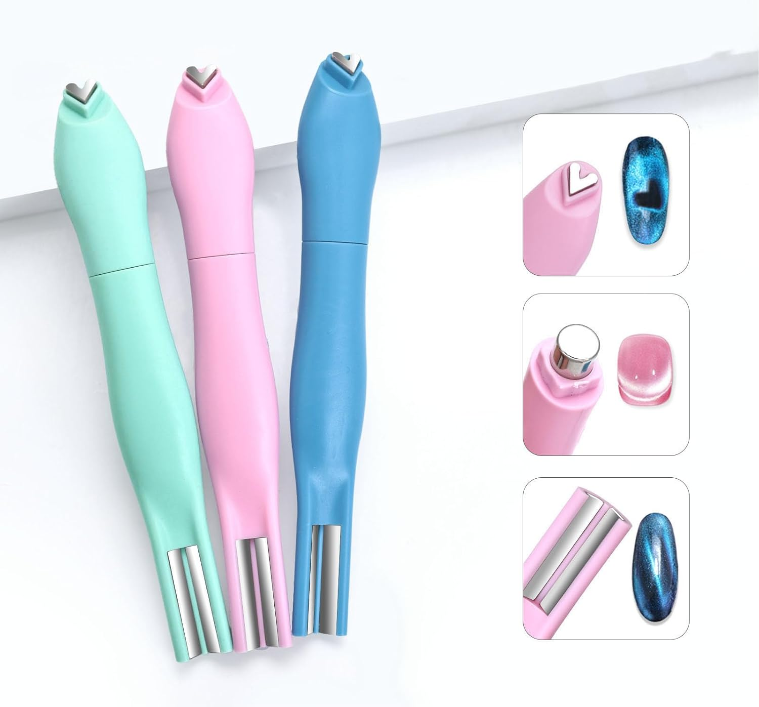 Pongnas Cat Eye Nail Magnet, 3 in 1 Design, Magnetic Nail Art Pen with Strong Magnet for Home Salon, Professional Nail Art (Dark Blue) image number 5