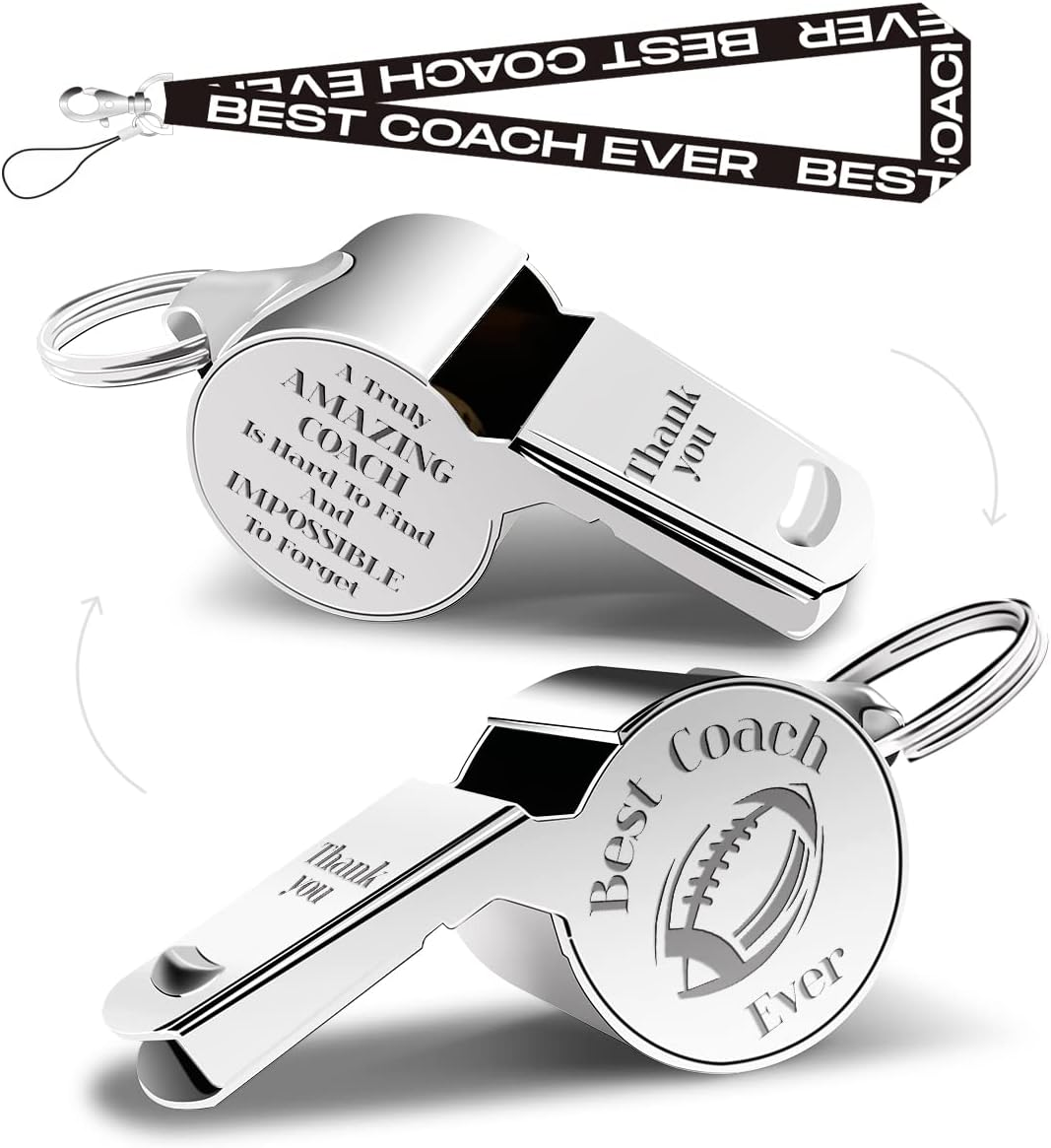 QIBAJIU Whistles with Lanyard, Coach Whistle, Gifts, Coach Gifts for Men Women-3