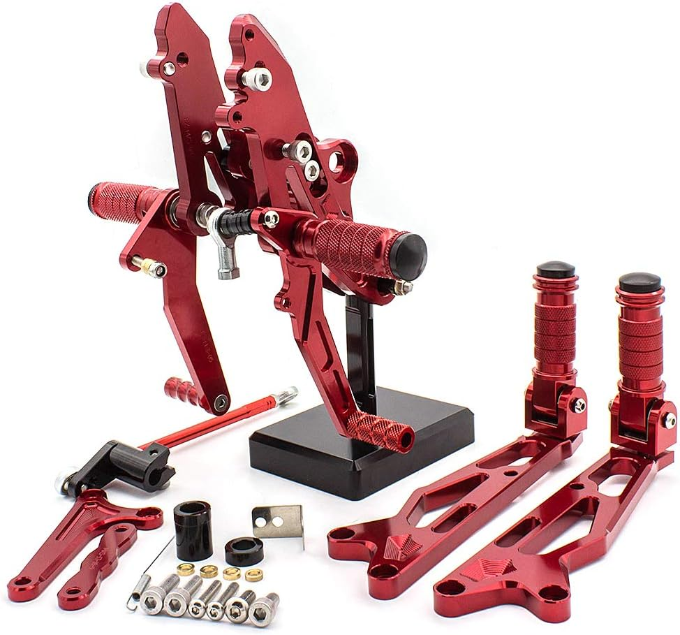 PROCNC Motorcycle Aluminum Rearsets Foot Pegs Rear Sets Footrest Fit for Honda Grom MSX125 2016 2017 2018 2019 2020 (Black)