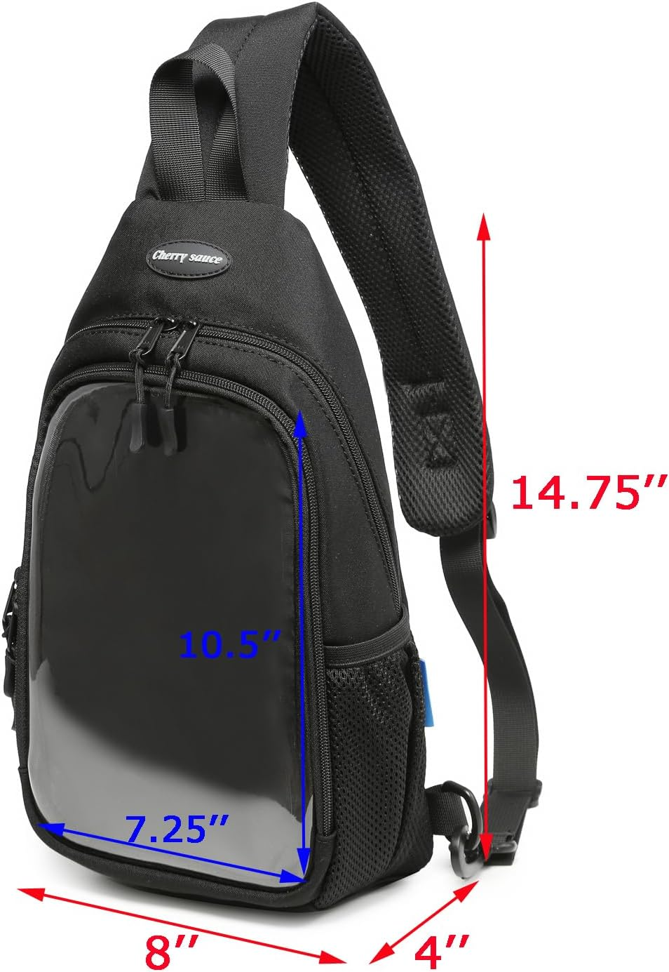 CHERRY SAUCE Kawaii Oxford Ita Bag Pin Display Chest Pack Shoulder Bag Sport Backpack Hiking Daypack - Beige image number 4