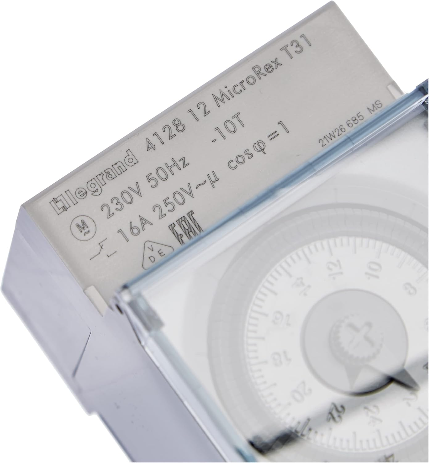 LEGRAND, Microrex T31 412812 Mechanical Timer with 24 Hour Program (Series Installation Timer for DIN Rail, 3-Module)