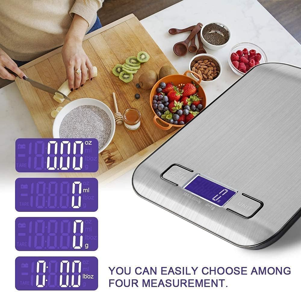 Mumoo Bear Food Kitchen Scale with 1G/0.01Oz Precise Graduation, 5Kg/11Lb Digital Grams and Ounces for Weight Loss, Baking, Cooking, Keto and Meal Prep, LCD Display, Medium, 304 Stainless Steel image number 1
