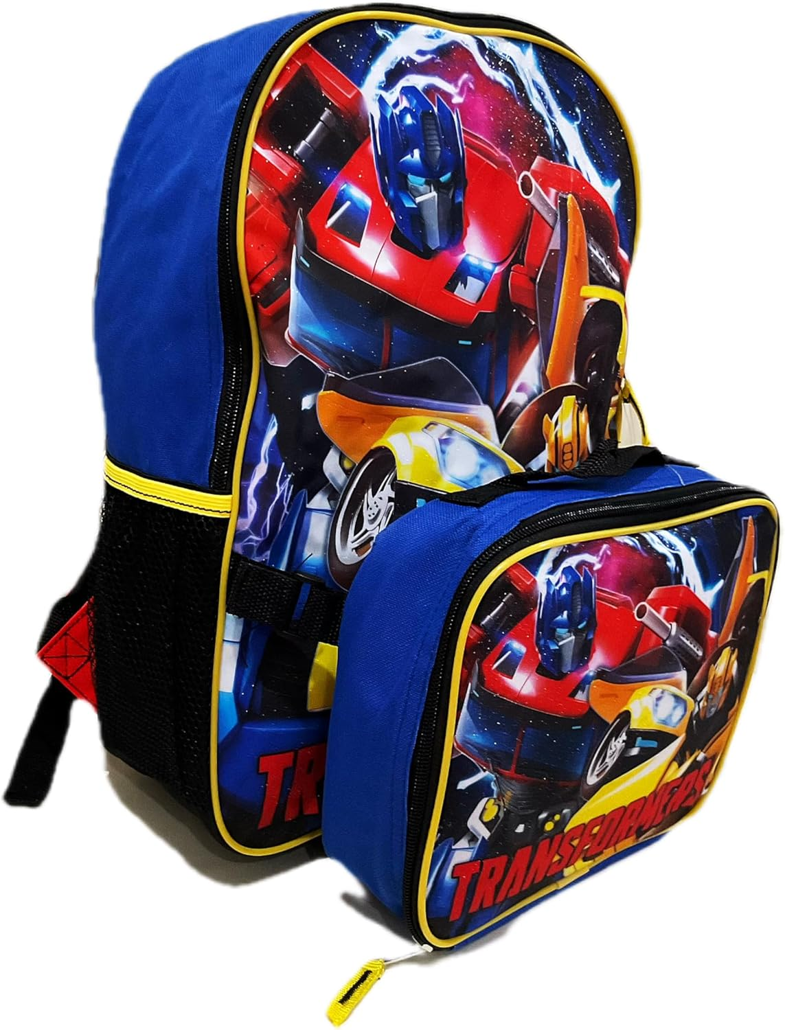 AI ACCESSORY INNOVATIONS Transformers Bumblebee & Optimus Prime Full Size 16 Inch Backpack with Detachable Lunch Box image number 1