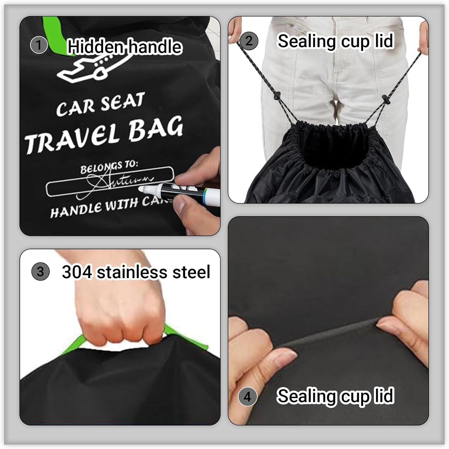Car Seat Bags for Air Travel - Durable Baby Carseat Cover for Airplane Travel - Padded Car Seat Travel Bag for Airplane & Stroller Bag for Airplane, Gate Check Bag for Air Travel image number 1
