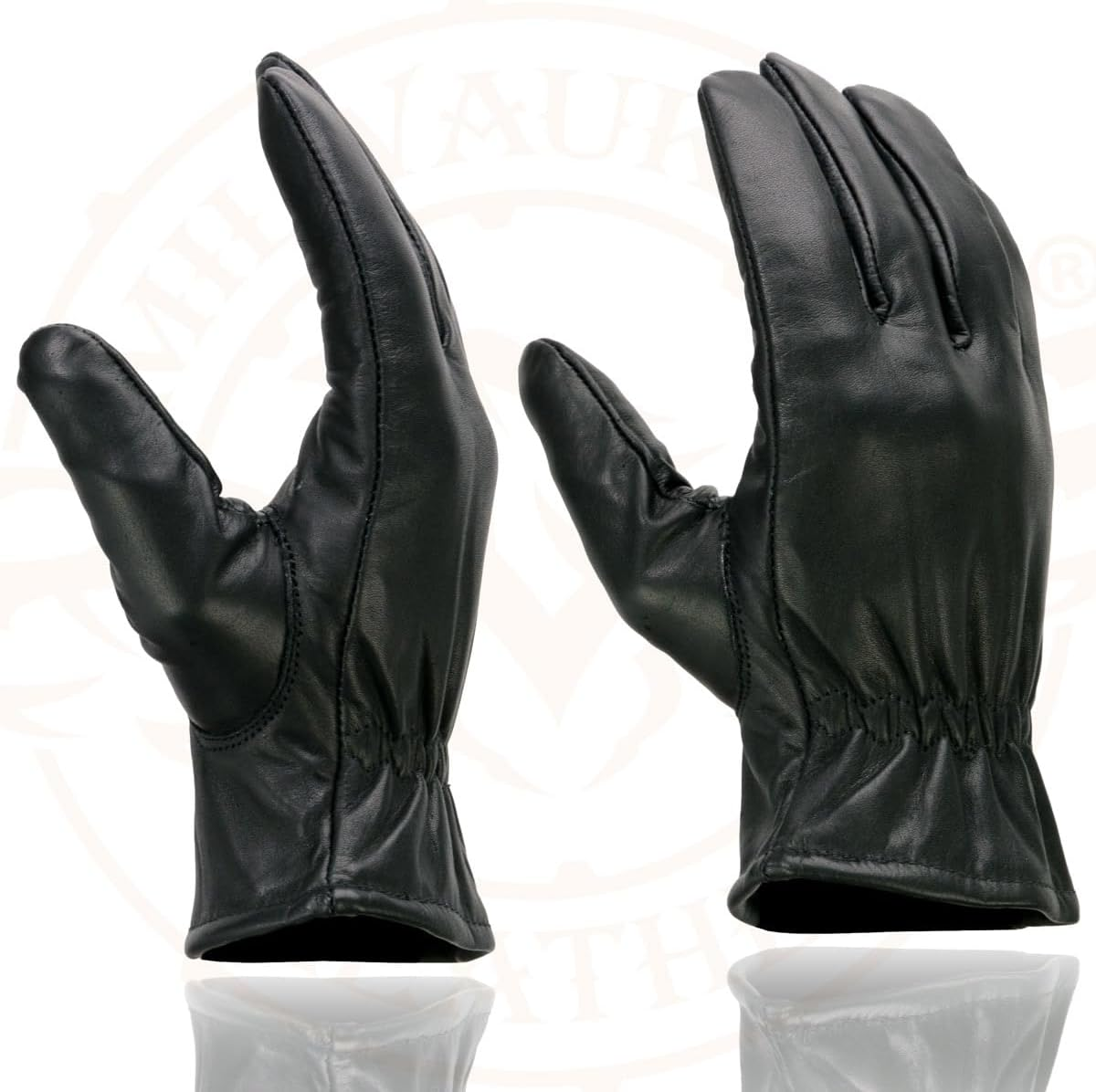 Milwaukee Leather SH734 Men'S Black Thermal Lined Leather Motorcycle Hand Gloves W/Sinch Wrist Closure - Large image number 2