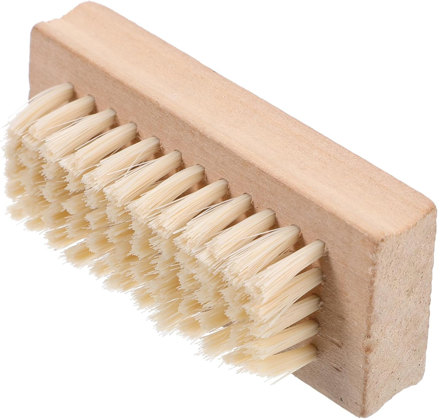 LOLIPPYY Wooden Handle Double Sided Bristle Nail Brush for Spa and Manicure Natural Bristle Material Compact for Nail Cleaning and Grooming image number 1