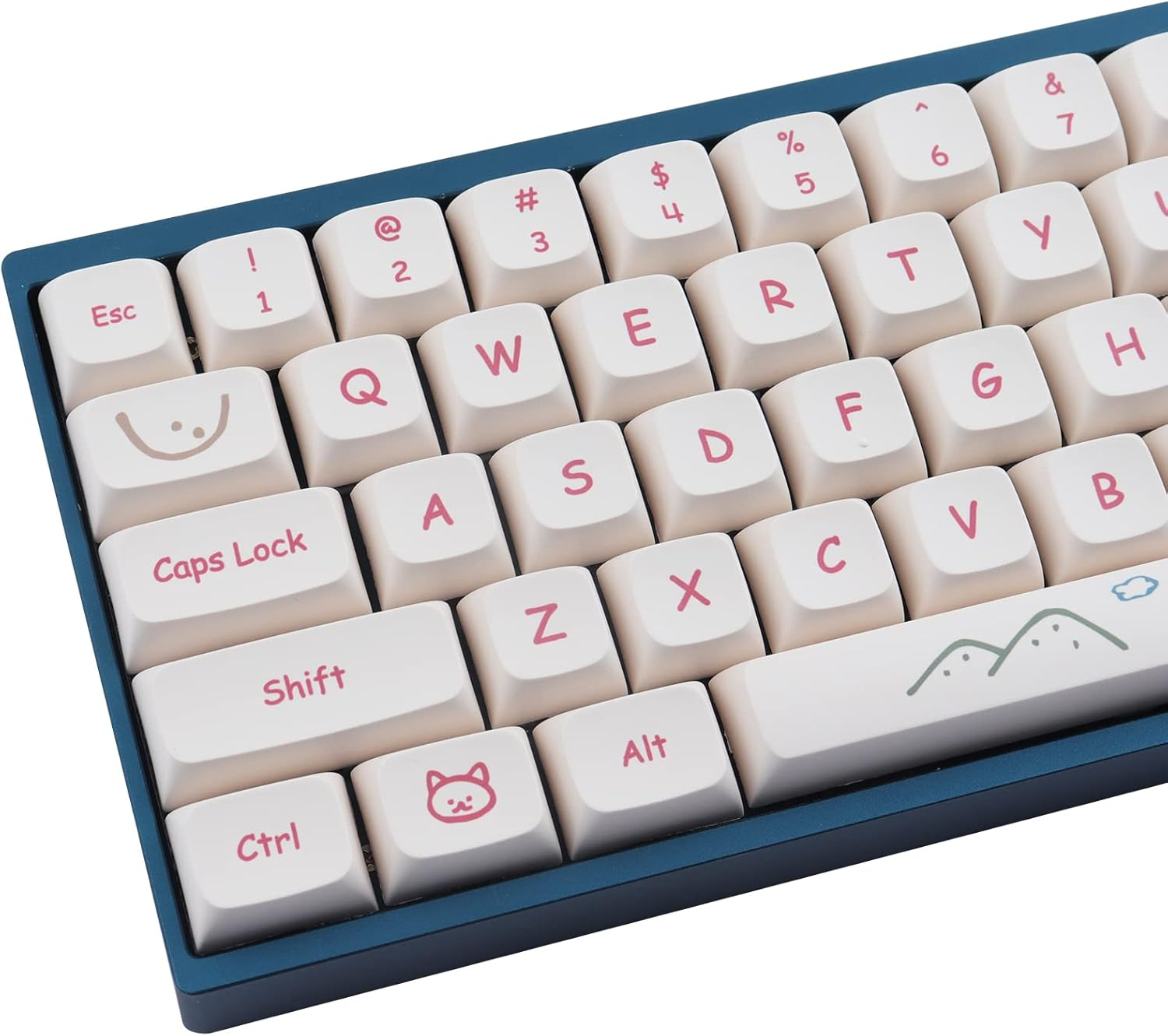 Hyekit PBT Keycaps 138 Keys Soy Milk Keycaps Dye-Sublimation Cute Keycaps XDA Profile Custom Keycaps for Mac Windows PC Mechanical Keyboards