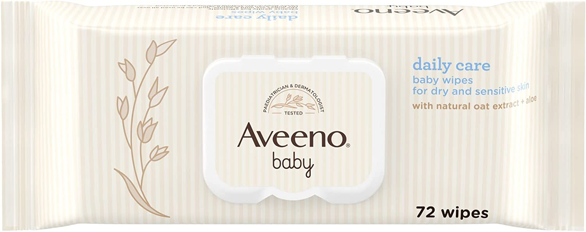 Aveeno Baby Wipes (Daily Care) - Pack of 12 (864 Wipes in Total) (Pack of 1) image number 2