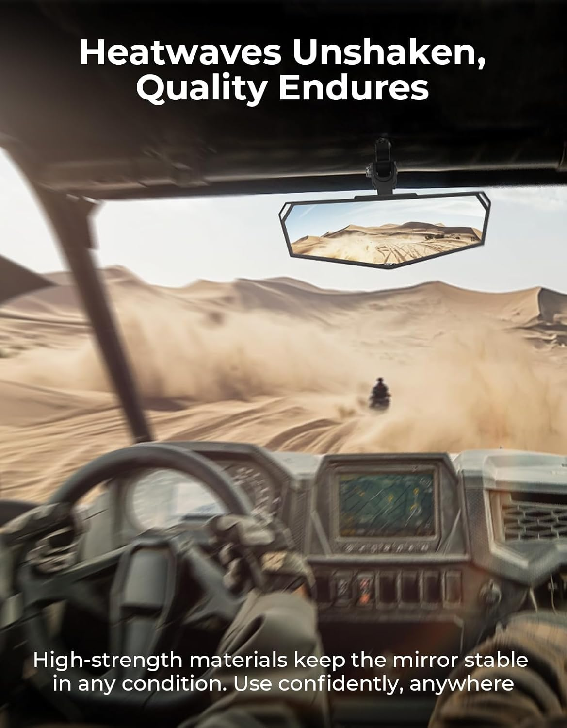 KEMIMOTO UTV Rear View Mirror, SXS UTV Mirror Clear View with 1.5-2 Inch 360&deg; Adjustable Low Profile Aluminum Clamp Compatible with Polaris RZR 1000 Pioneer Talon Kawasaki KRX Mule Can Am X3 Zforce image number 4