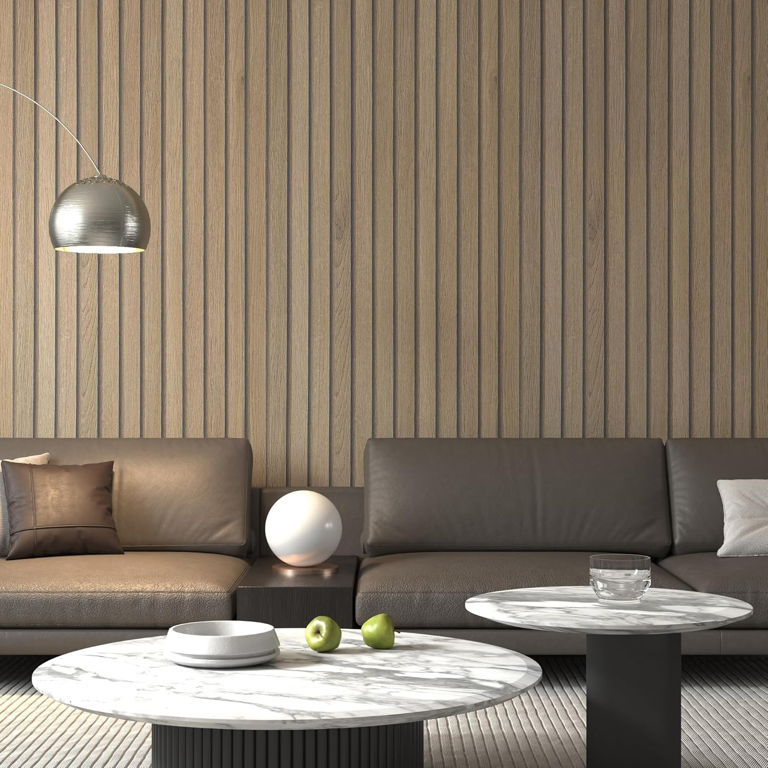 40Cmx9M Brown Wood Striped Peel Stick Wallpaper Self Adhesive Removable Waterproof Vinyl Wrap Wooden Slat Panel Beadboard Wall Paper Natural Light Tan Wood Grain Contact Paper for Apartment Bedroom image number 5