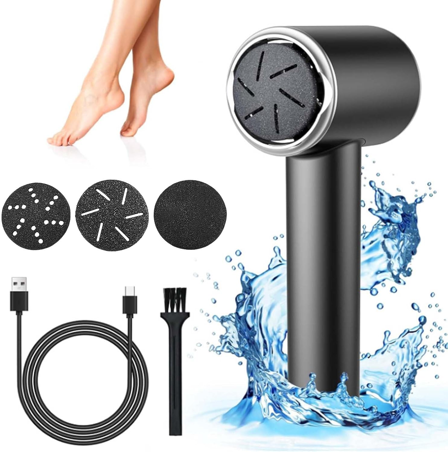 Callus Remover, Electric Callus Remover, Portable Callus Remover, Rechargeable IPX6 Waterproof Callus Remover with LED Display for Professional Foot Care Pedicure image number 1