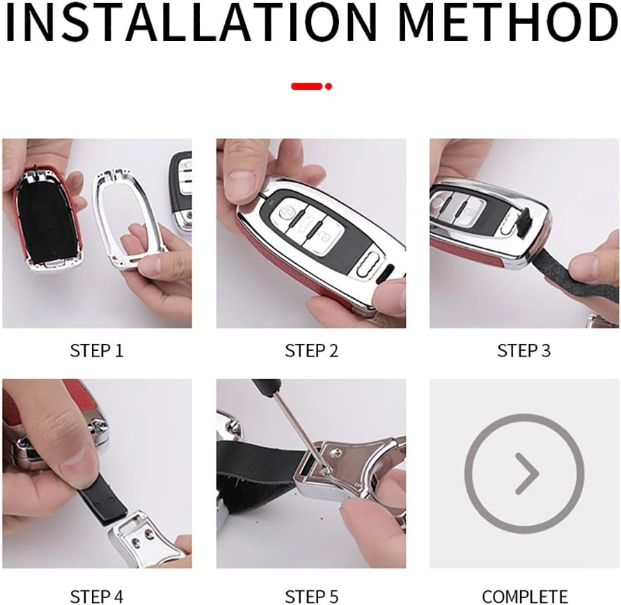 Ontto Stylish Key Fob Cover Fit for VW Flip Key Case Key Protector Metal Key Shell image number 5