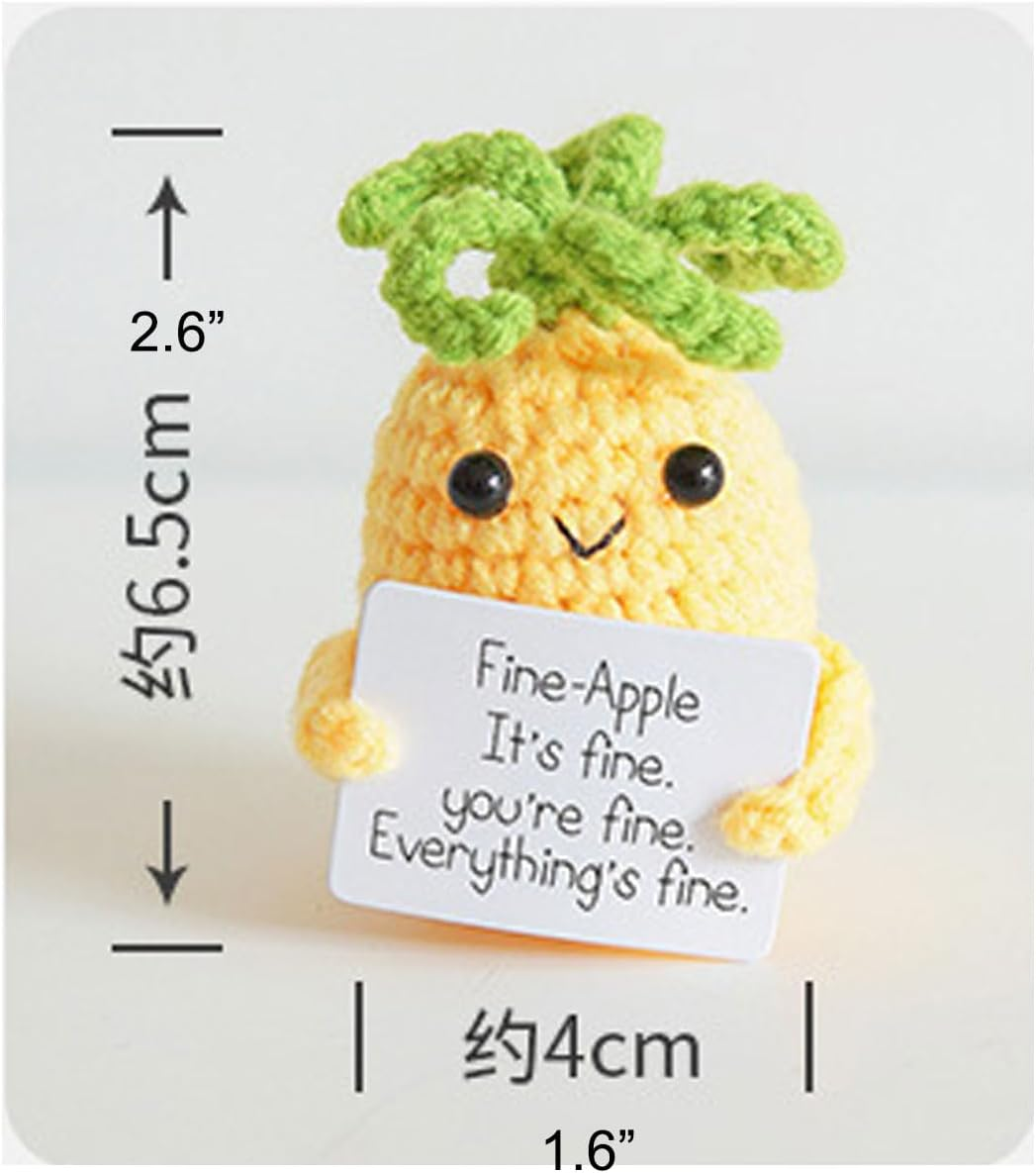 CIBBALIY Mini Knit Pineapple Yarn Christmas Ornament Handmade Crochet Pear with Card for Holiday Home Party Decoration Gifts image number 2