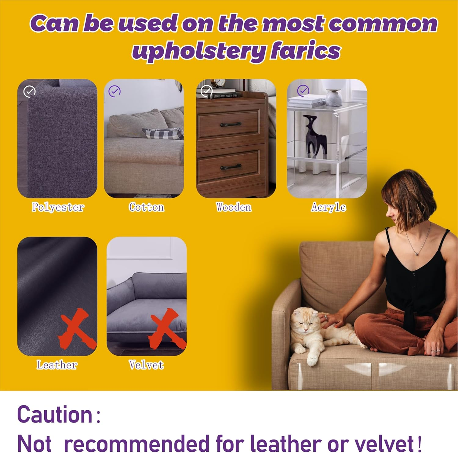 Anti-Cat Scratch Furniture Protector-12-Pack &ndash;Single-Sided, Heavy-Duty Self-Adhesive Tape, No-Residue for Couch, Doors & Walls - with 52 Twist Pins image number 4