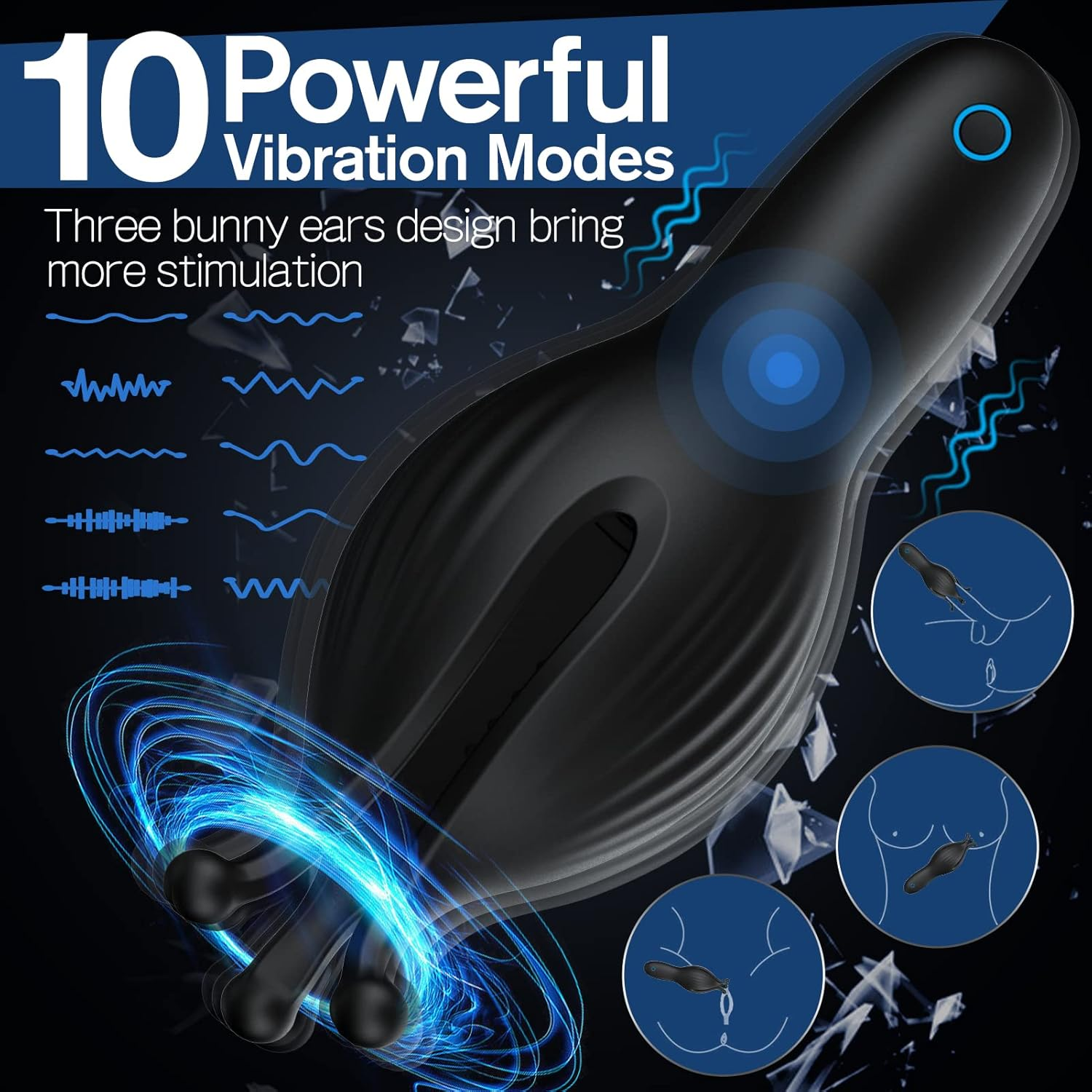 Vibrating Male Masturbators, Hands-Free Male Vibrator Sex Toys for Man image number 1