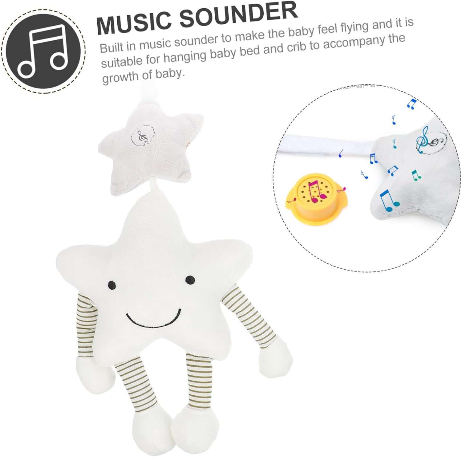 2Pcs Bedroom Accessory Crib Bed Ornament Decorative Rattle Pendant for Nursery Decor image number 4