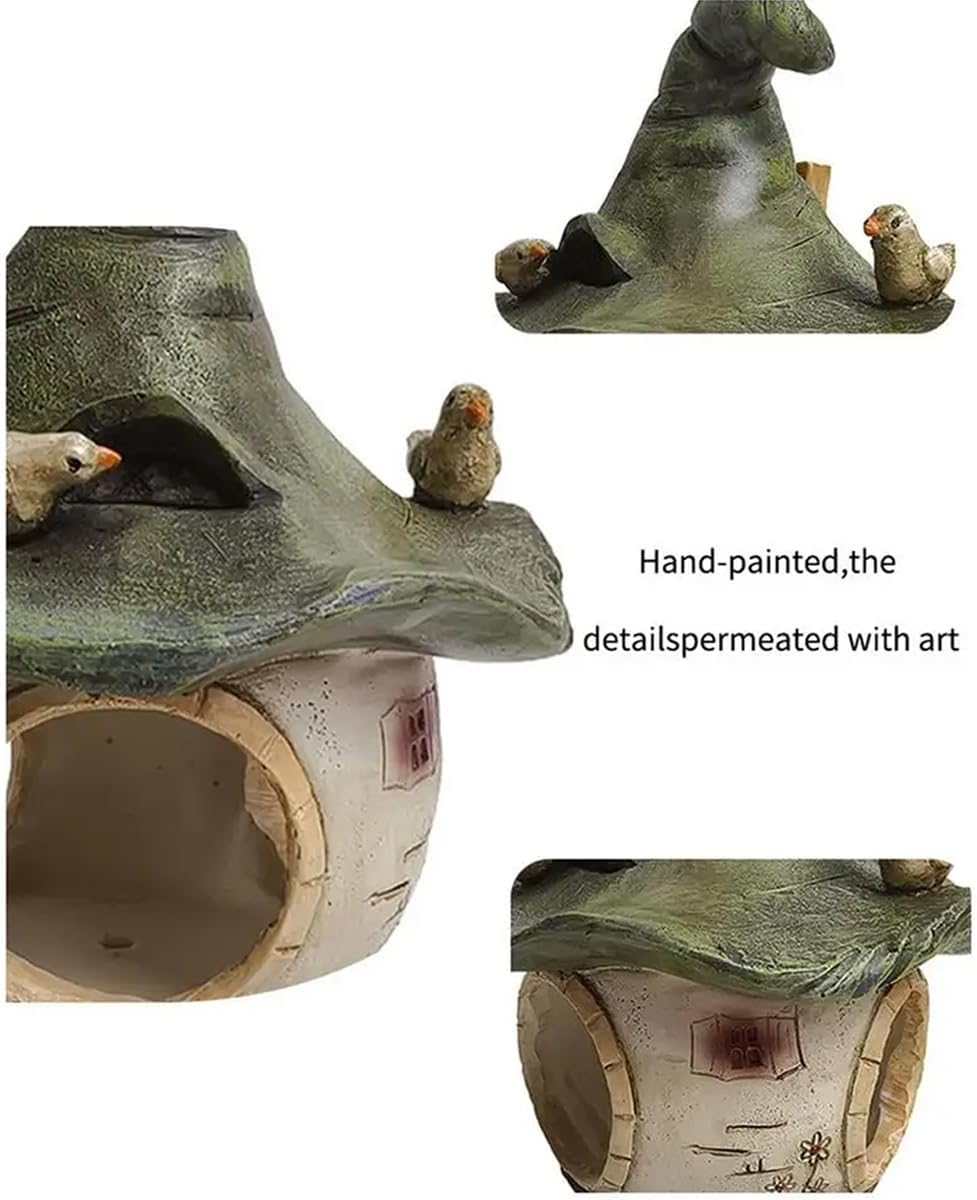 AIMALL 5.51 Inch Hanging Birdhouse Ornament, Cartoon Design, Resin Tree Hummingbird Nest, Outdoor Courtyard Decoration, Weatherproof and Durable image number 5