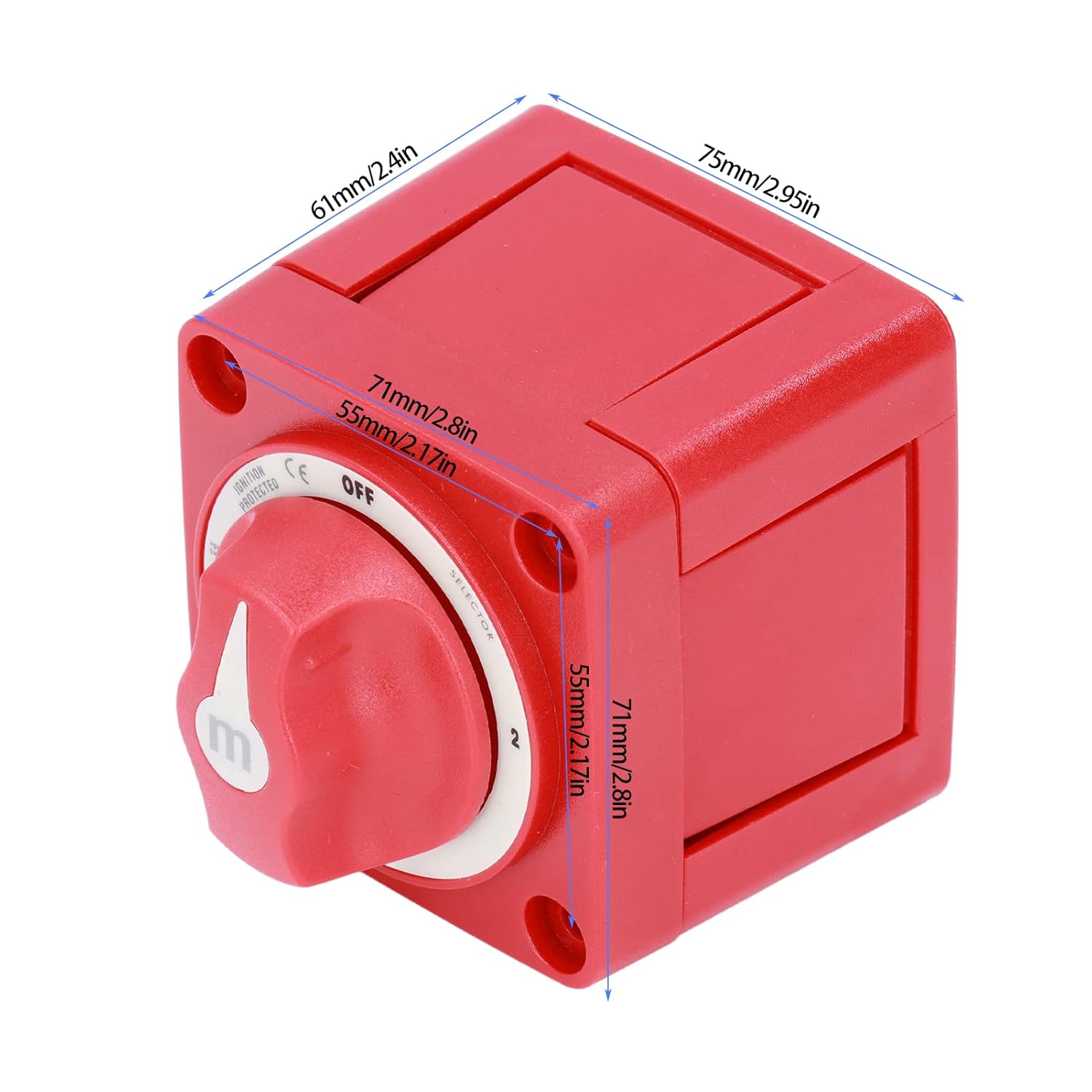 Battery Disconnect Switch, IP66 Waterproof Battery Isolator 3 Position Dual Circuit Good Conductivity for Car Truck Trailer RV for Marine Boat